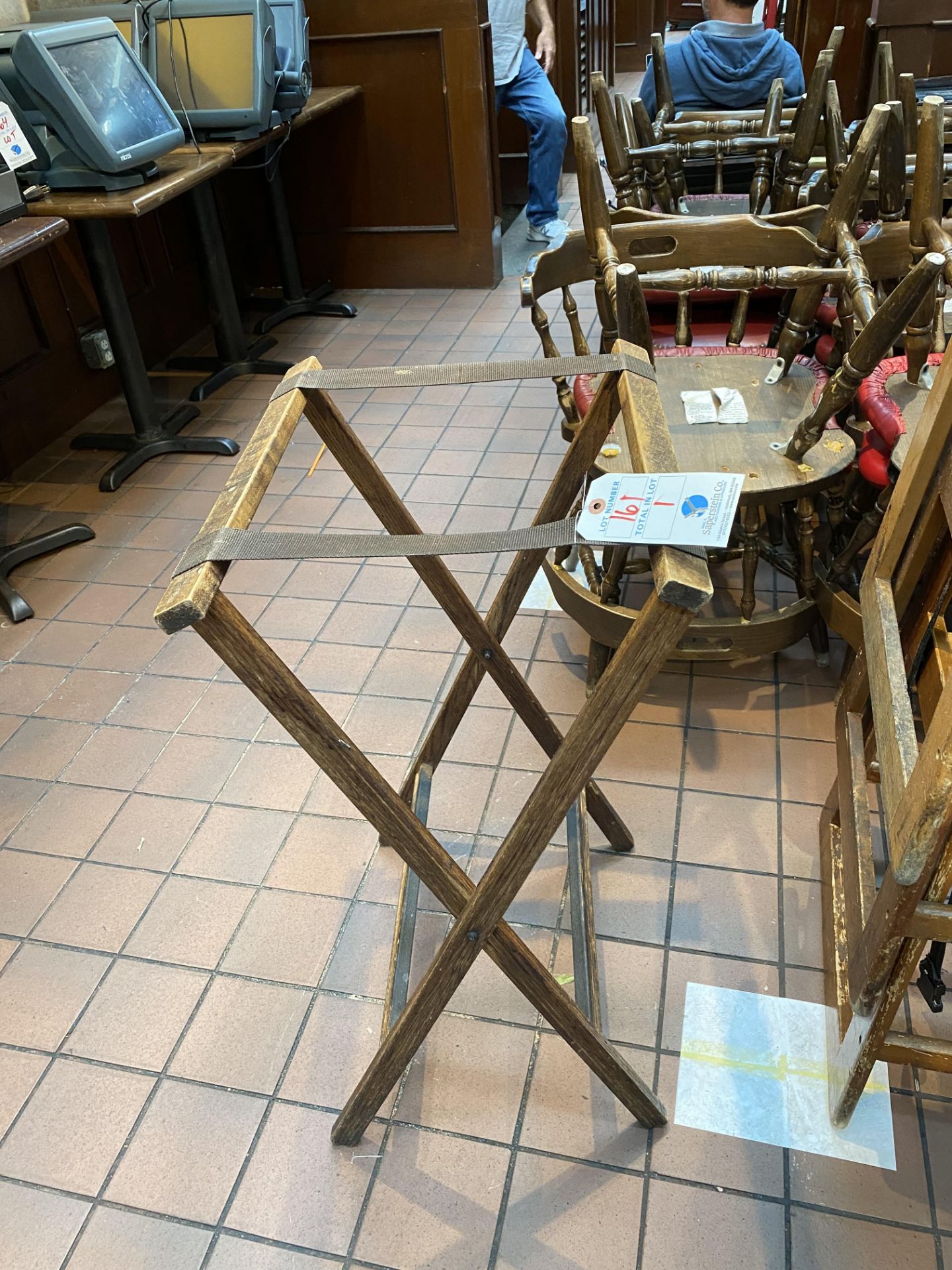 Wood Folding Tray Stand