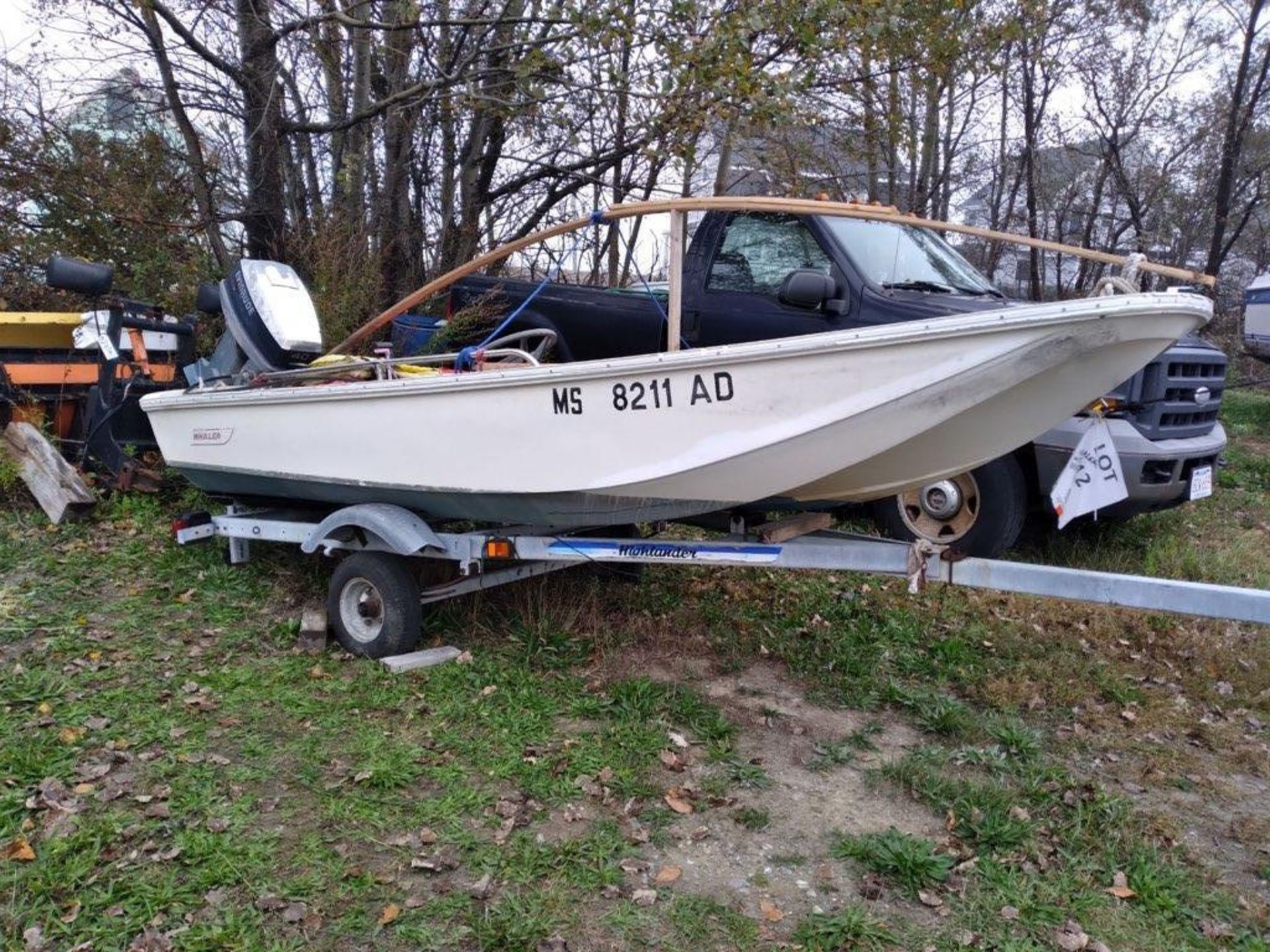 Boston Whaler 12', Evinrude 40HP Outboard & Highlander Single Axle Trailer (TRAILER HAS NO TITLE)