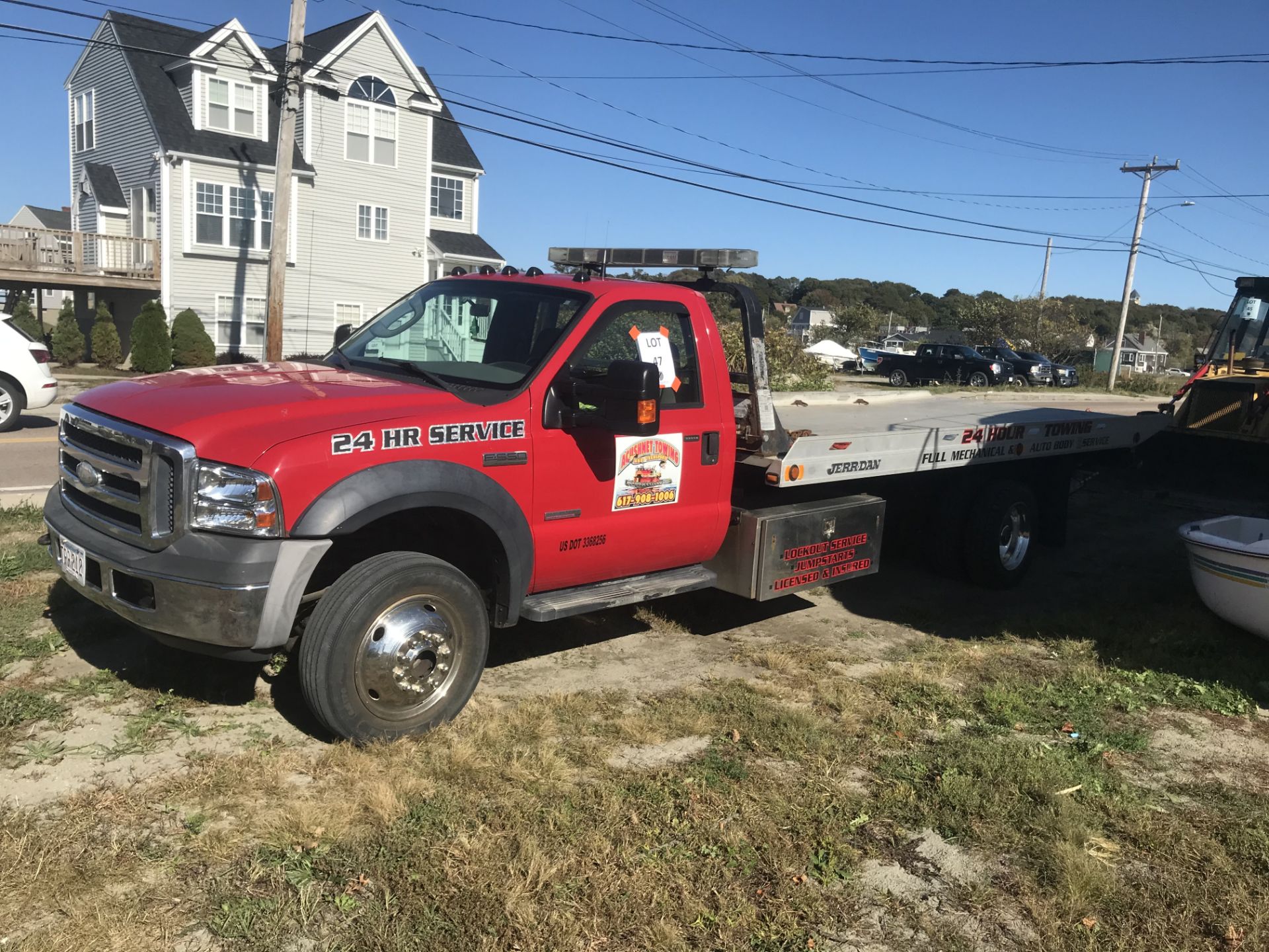 2007 Ford F550 XLT, Power Stroke Diesel V8, 6 Wheel, 4x4,Ramp Truck, Jerrdan 19' Aluminum Deck ...