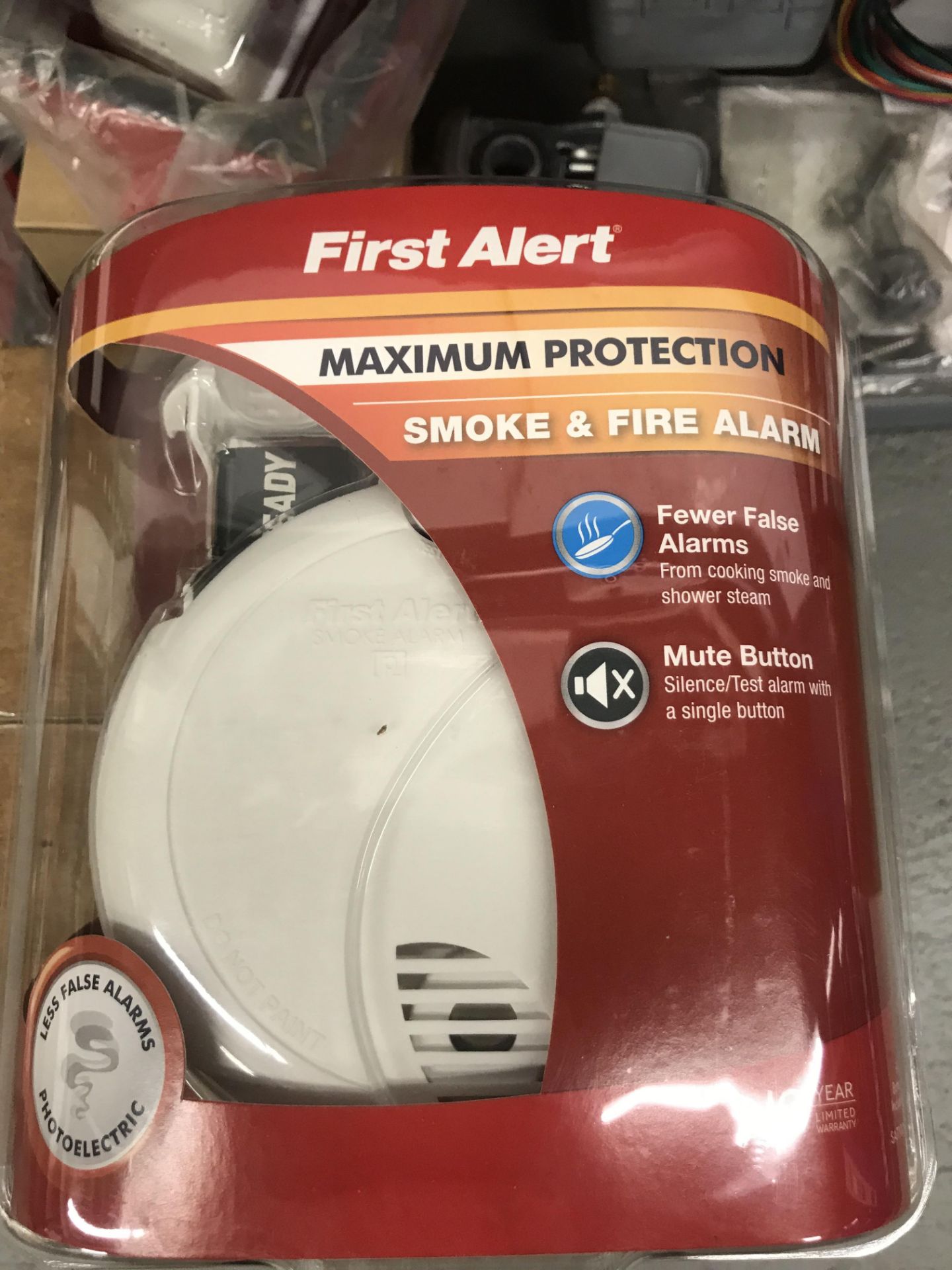 {LOT} On 1 Shelf c/o: (6) NIB First Alert Smoke Alarms, Horn, Strobes, Alarms, Etc. - Image 2 of 5