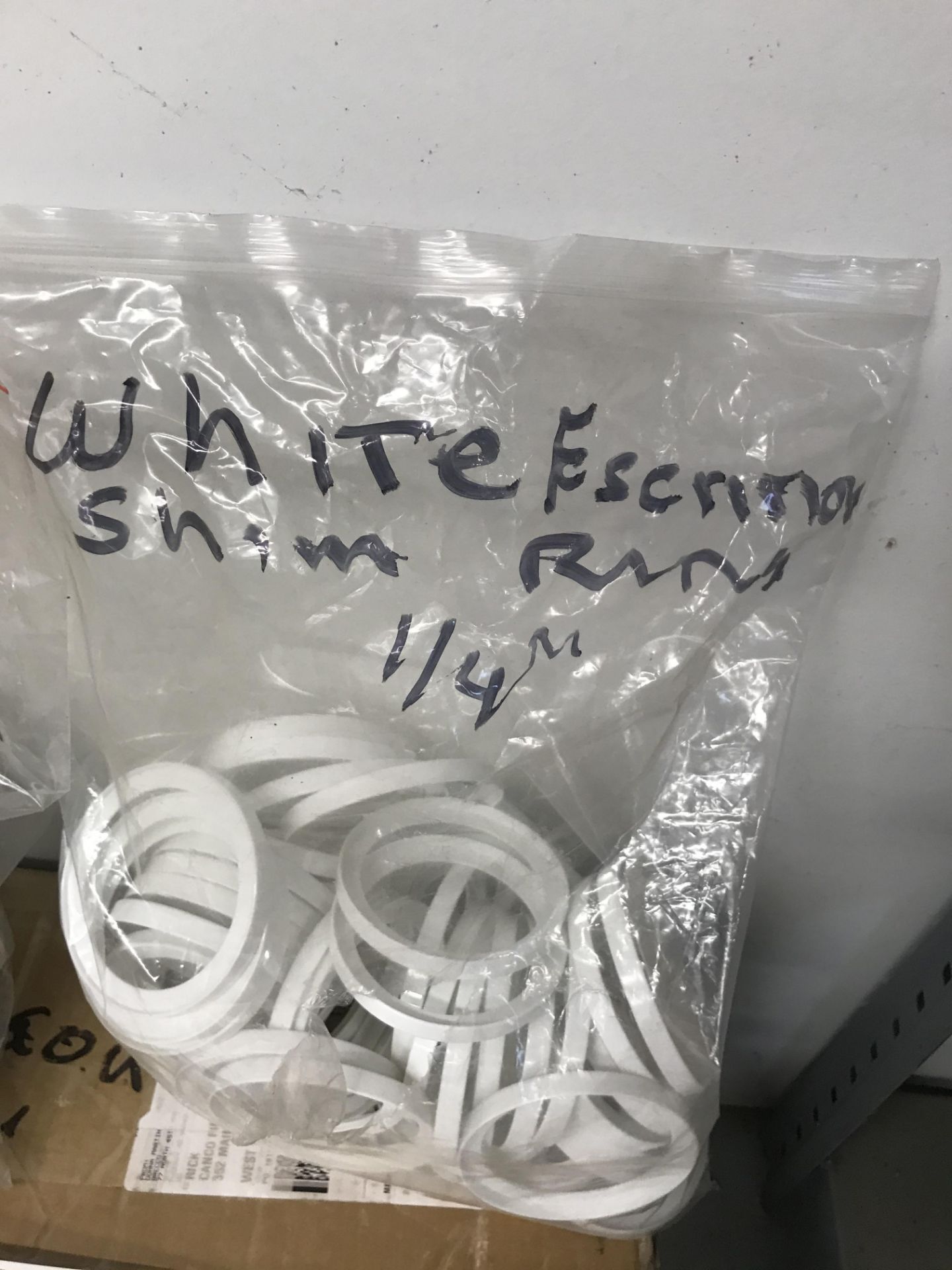 {LOT} On Floor Between 2 Racks & 1 Full Section of Racking c/o: Escutcheons, Chrome, White, Cream, - Image 2 of 9