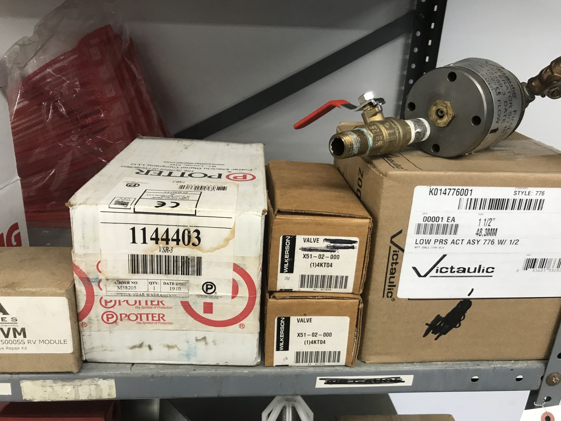 {LOT} On 1 Shelf c/o: Viking Voice Alarms, Relief Valve Repair Kit, Valves, Victaulic - Image 2 of 6