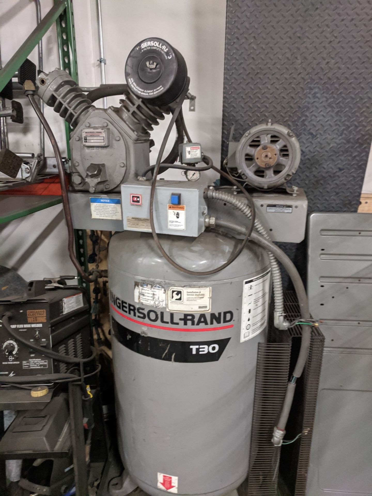 Ingersoll Rand #T30 3 Phase Air Compressor, S/N: 2475N7-5 (TO BE PICKED UP IN WILMINGTON, MA)
