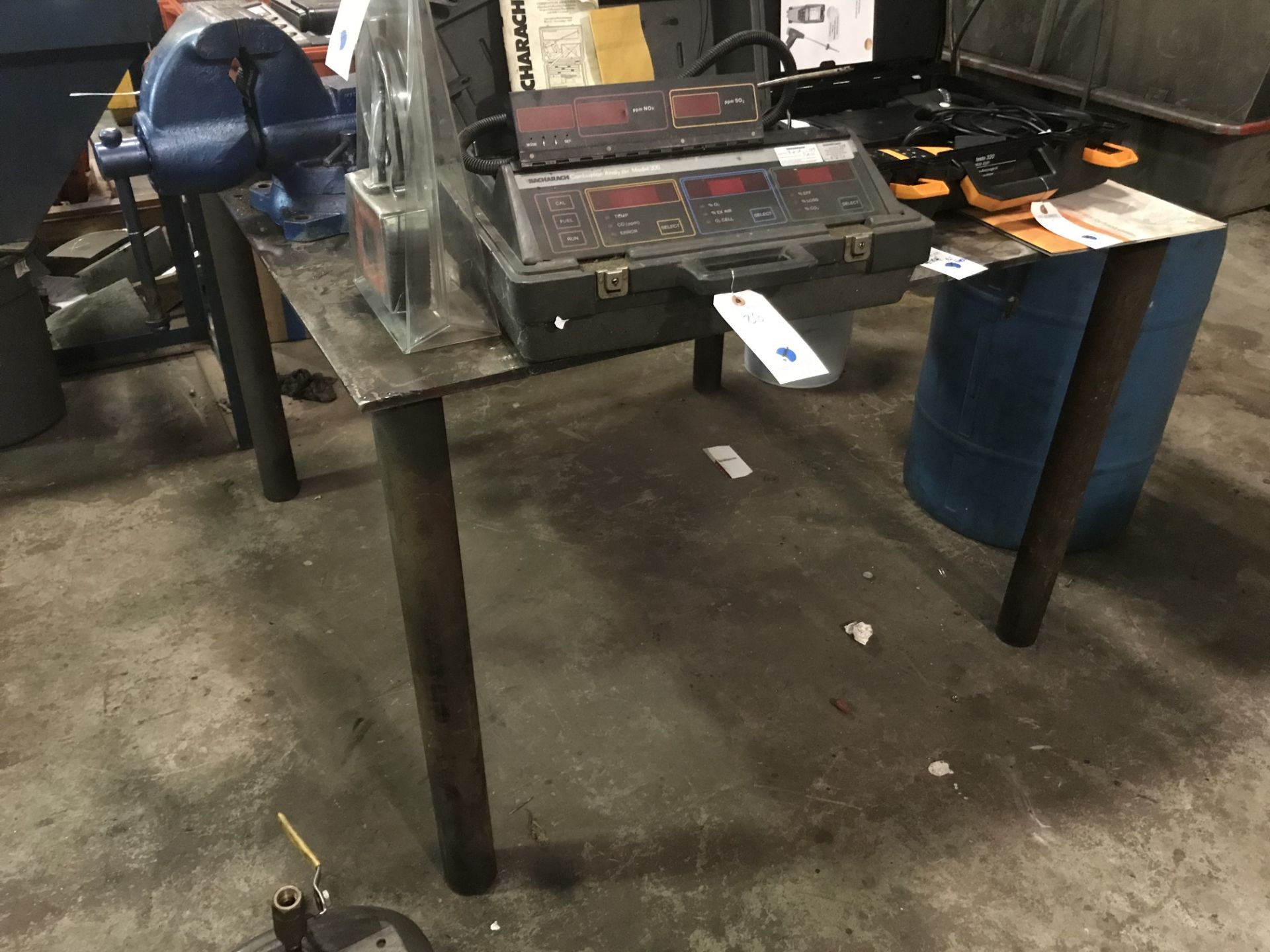 4'x4'x32"h Steel Fabrication Table w/ 1/2" Thick Top