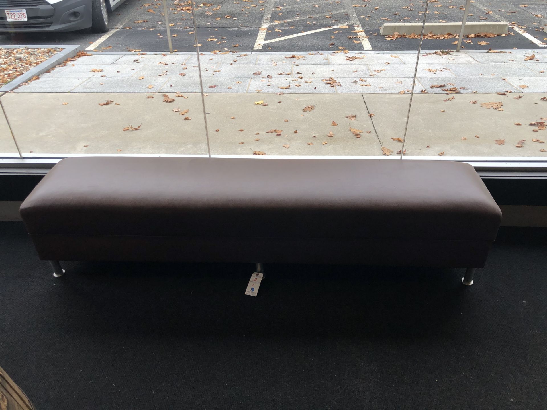 7' Fully Upholstered Bench w/Metal Legs