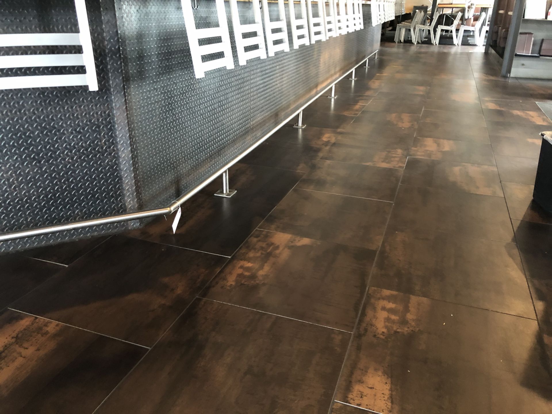 56' Total of Stainless Steel Footrail On The Base of the Bar (To Be Removed By Purchaser As are - Image 2 of 3