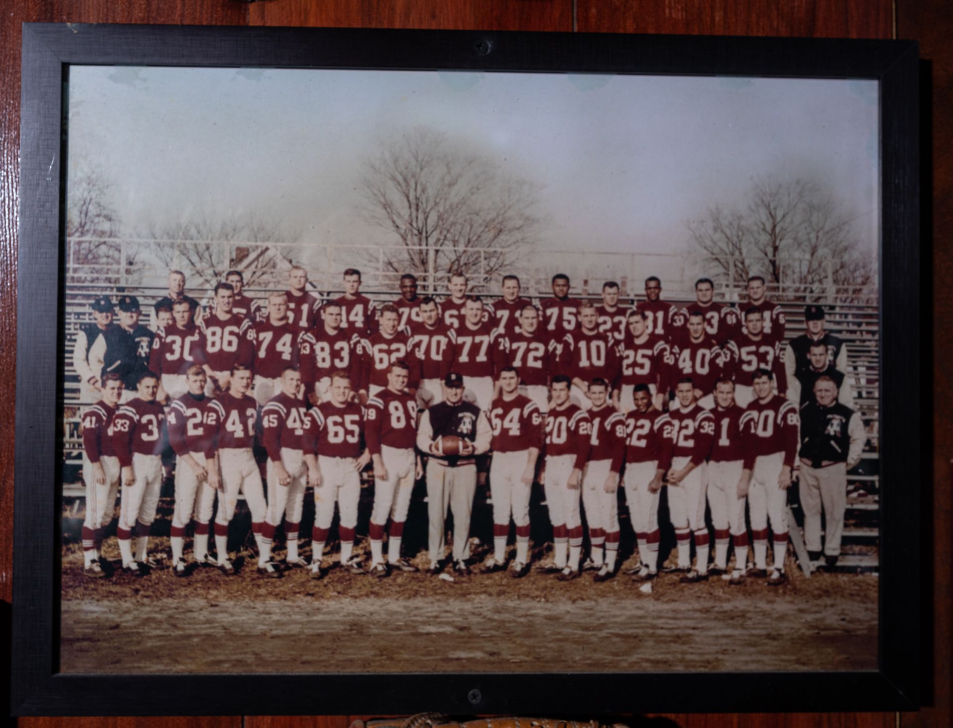 1960 Patriots Team Photo, Wood Frame, 21"x15.5"