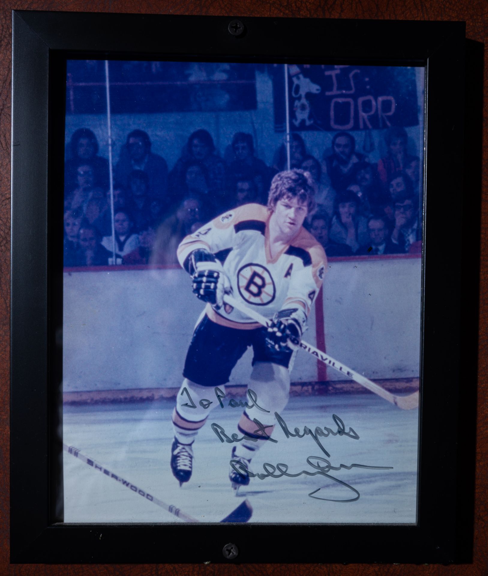 Bobby Orr Framed Photo, Signed "To Paul, Best Regards Bobby Orr" 11"x9"