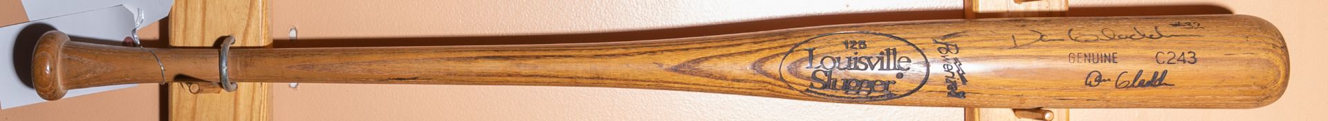 Autographed Louisville Slugger Wood Baseball Bat Stamped and Signed "Dan Gladden #32"