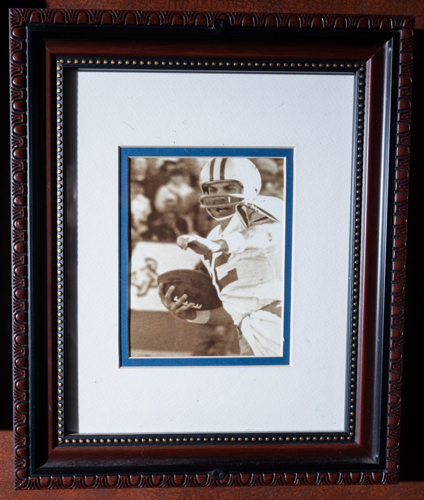 Roger Staubach Wood Framed Photo, 12"x10"