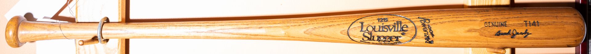 Autographed Louisville Slugger Wood Baseball Bat Stamped and Signed "Brook Jacoby"