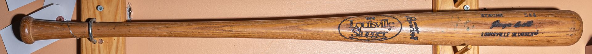 Autographed Louisville Slugger Wood Baseball Bat Stamped and Signed "George Bell #11"
