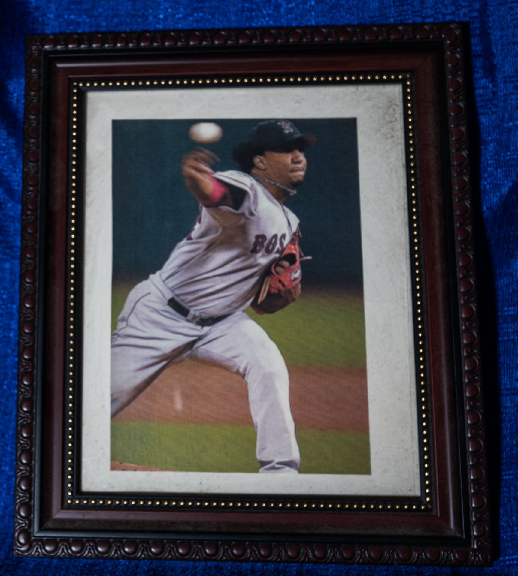 Pedro Martinez Wood Framed Photo, 12"x10.5"