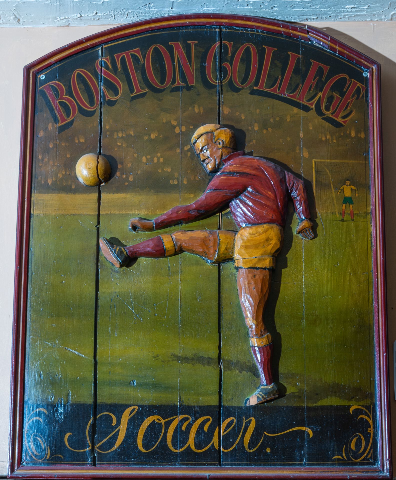 3d Wood Boston College Soccer Plaque 28"x36"