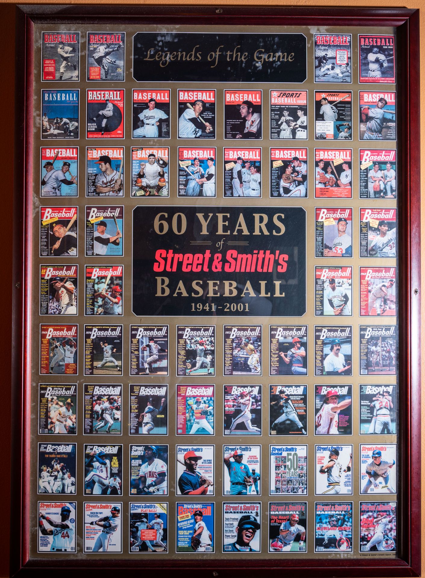 60 Years Street and Smiths Baseball, 1941-2001 Poster, Wood Framed, 36"x26"