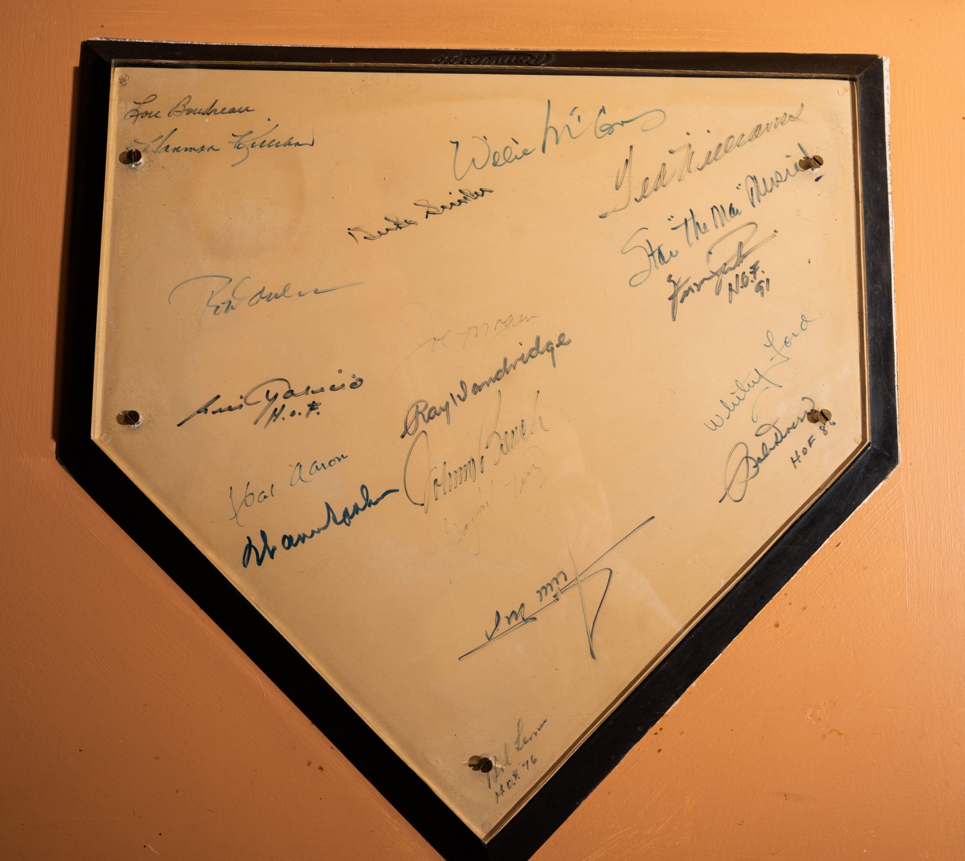 Rawlings Home Plate w/ 18 HOF Signatures Signed " Willie McCovey, Duke Snider, Ted Williams, Stan