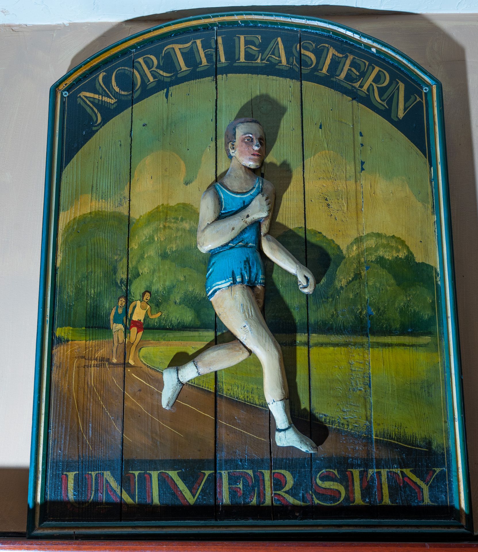 3d All Wood Northeastern University Track Plaque 28"x36"