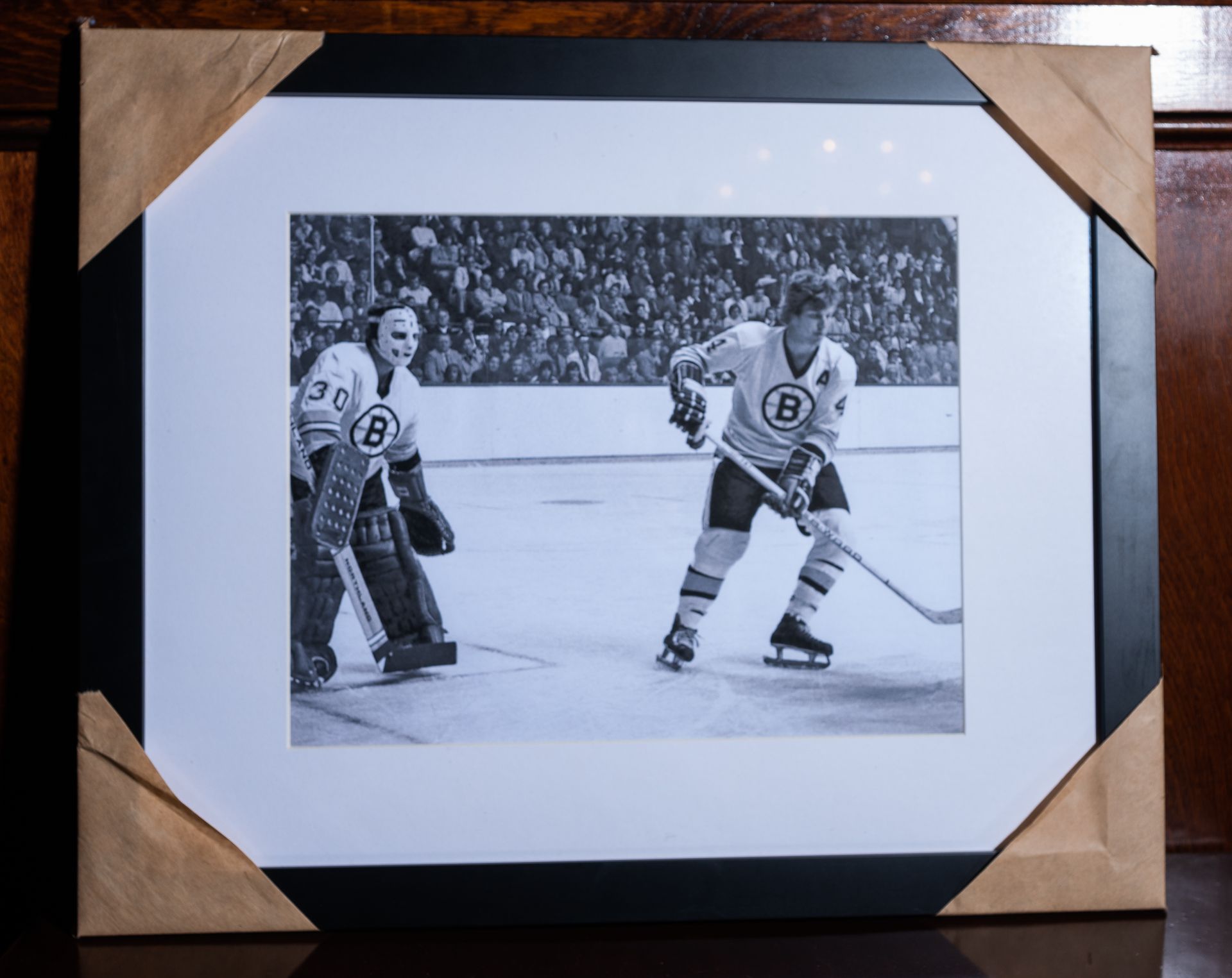 Bobby Orr and Gerry Cheevers Framed Photo 22"x18"