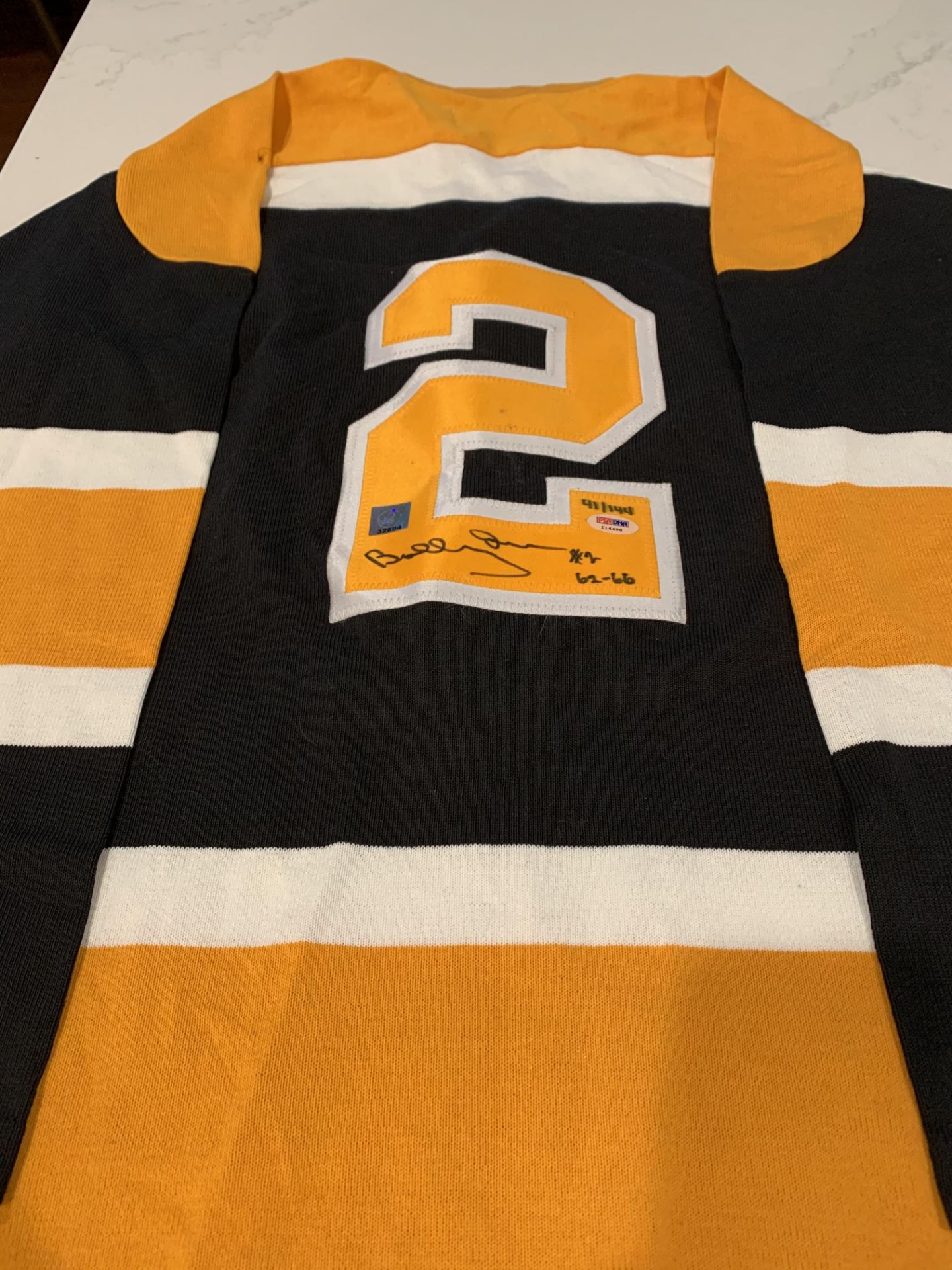 Bobby Orr Autographed Oshawa Generals Captains Jersey (Junior League) Not Game Worn. Has COA Tag.