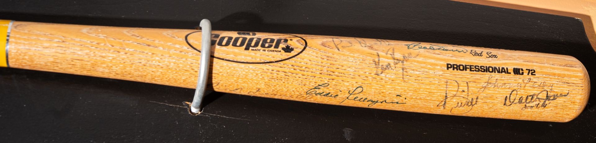 Cooper Signed and Mounted Bat w/ Red Sox Signatures "Dalton Jones, Johnny Pesky, Eddie Pellagrini" - Image 2 of 3