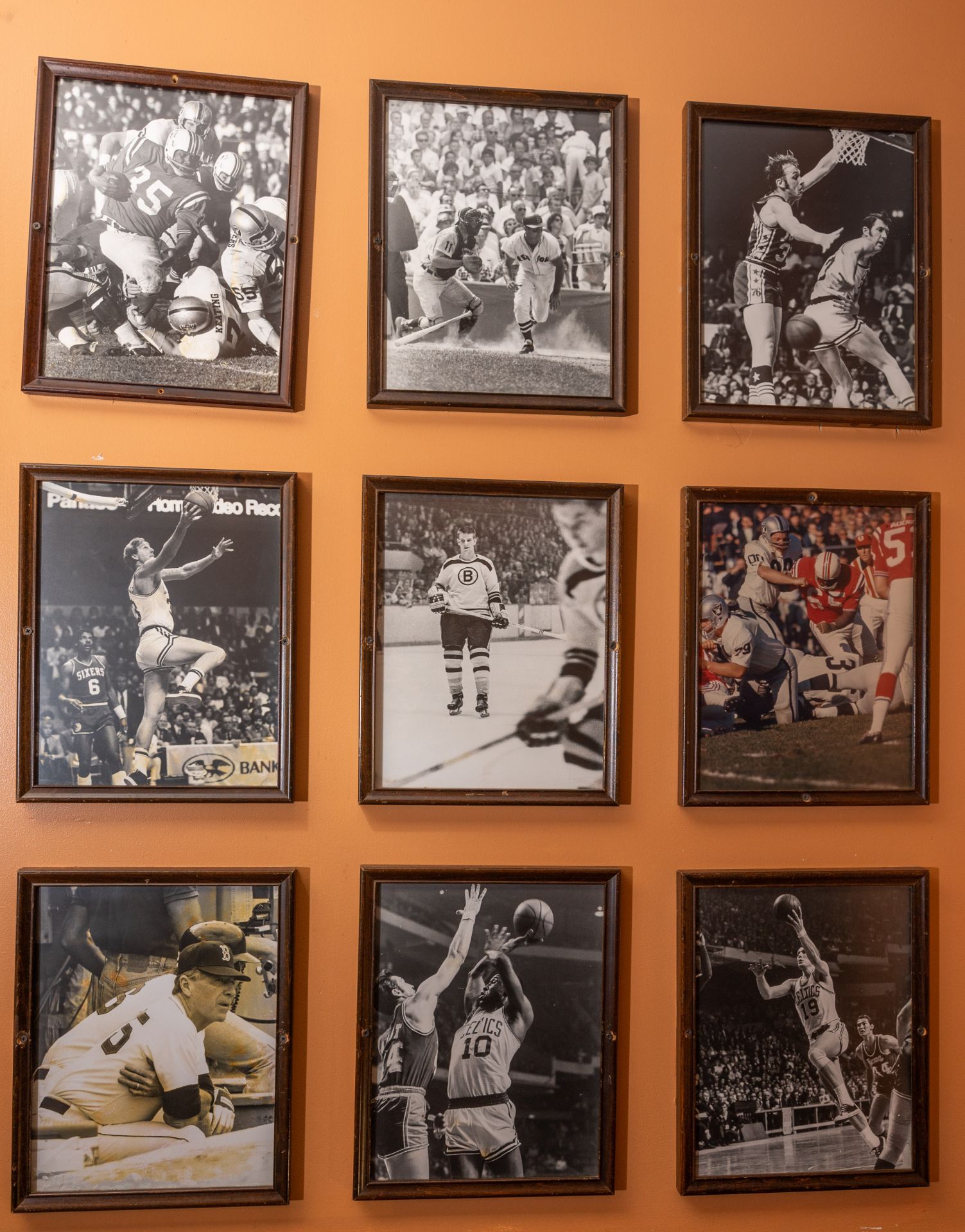 (9) Asst. Boston Sports Framed Photo 12"x15"