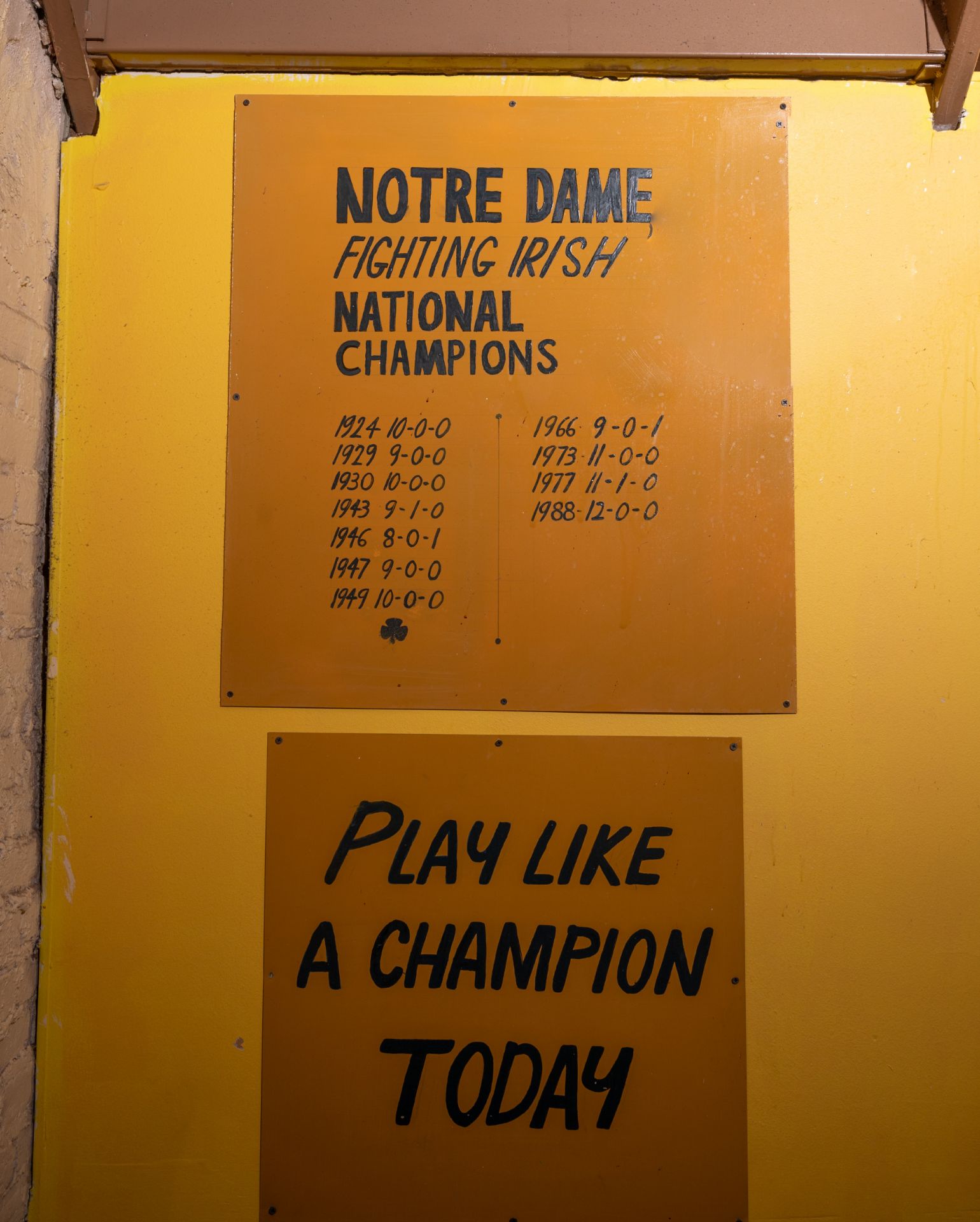 (2) Notre Dame Facsimile Locker Room Signs