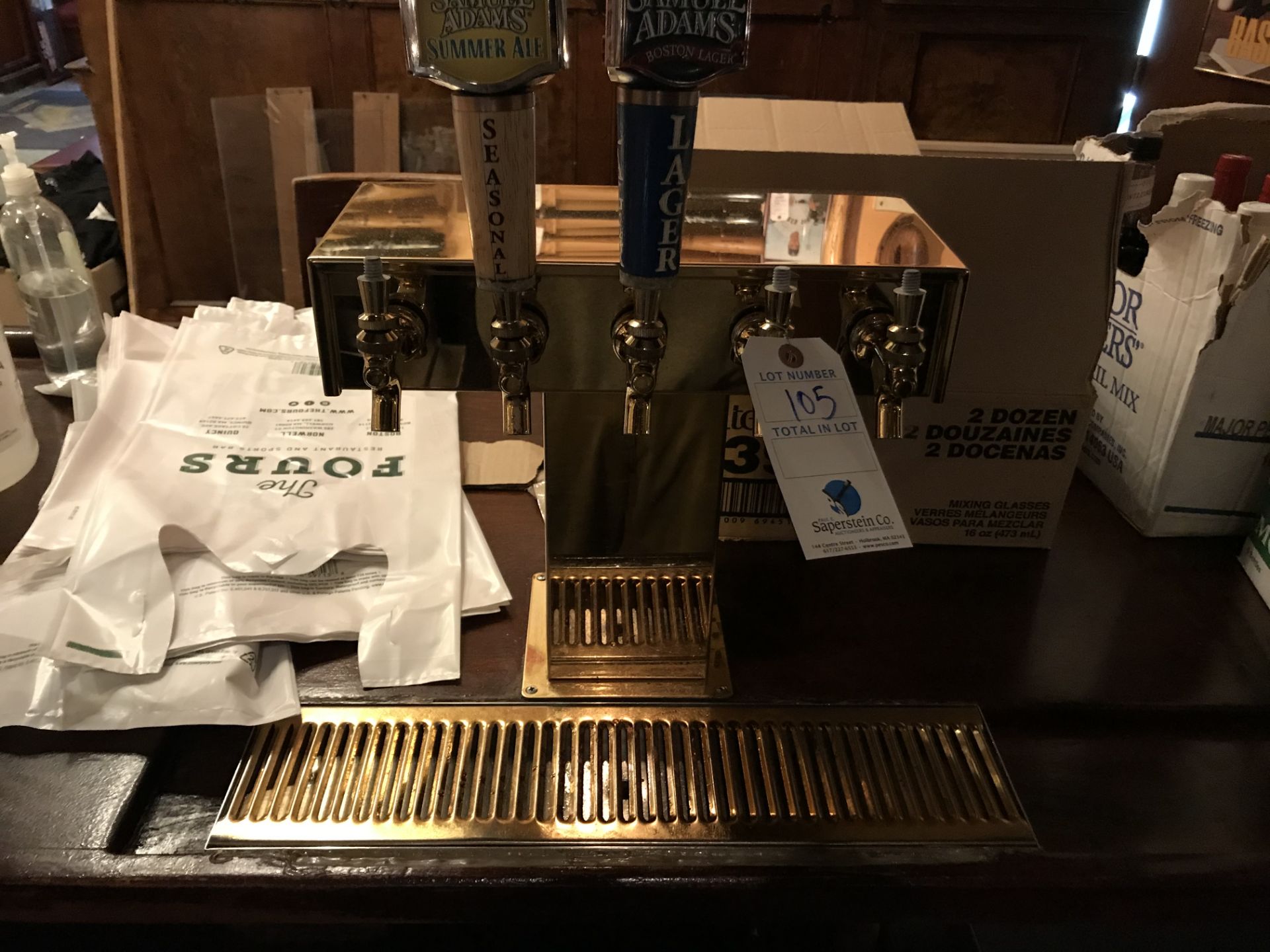 Perlick Tarnish Free Brass Finish Bar Mounted 5 Spigot Beer Dispensing Head