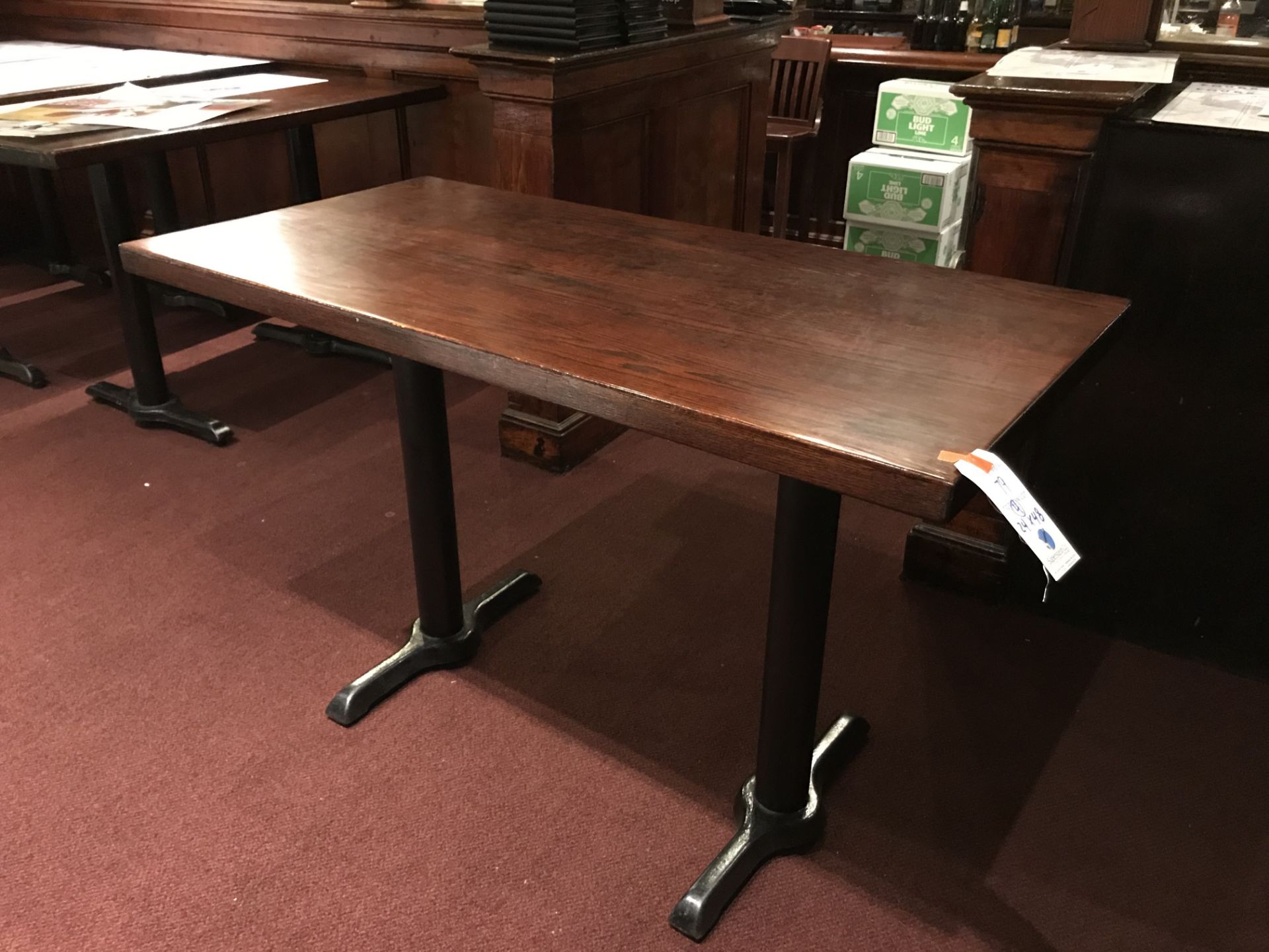 (4) 24x48" Twin Pedestal Wood Top Tables