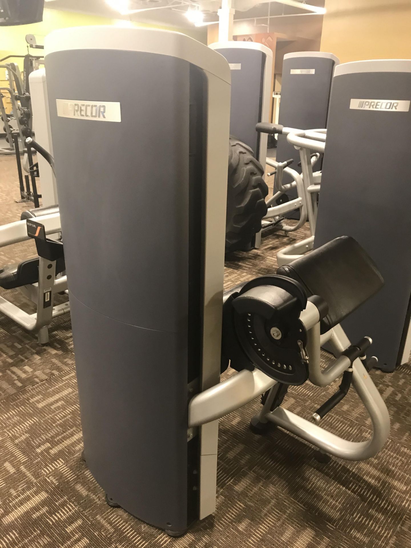 Precor C Line Bicep Curl #BA97K14080002 w/160 Lb. Capacity Weight Stack & Adjustable Height Seat ( - Image 3 of 4