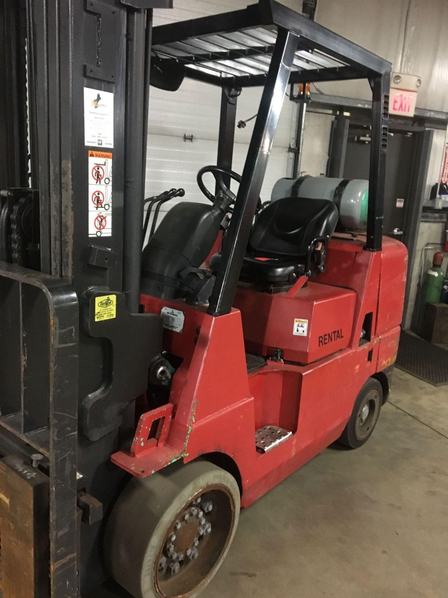 Propane Forklift, Mitsubishi, FGC40K, Max Ht 209", Max Cap 7100lbs, 11053 Hrs Started and Moved. - Image 3 of 9