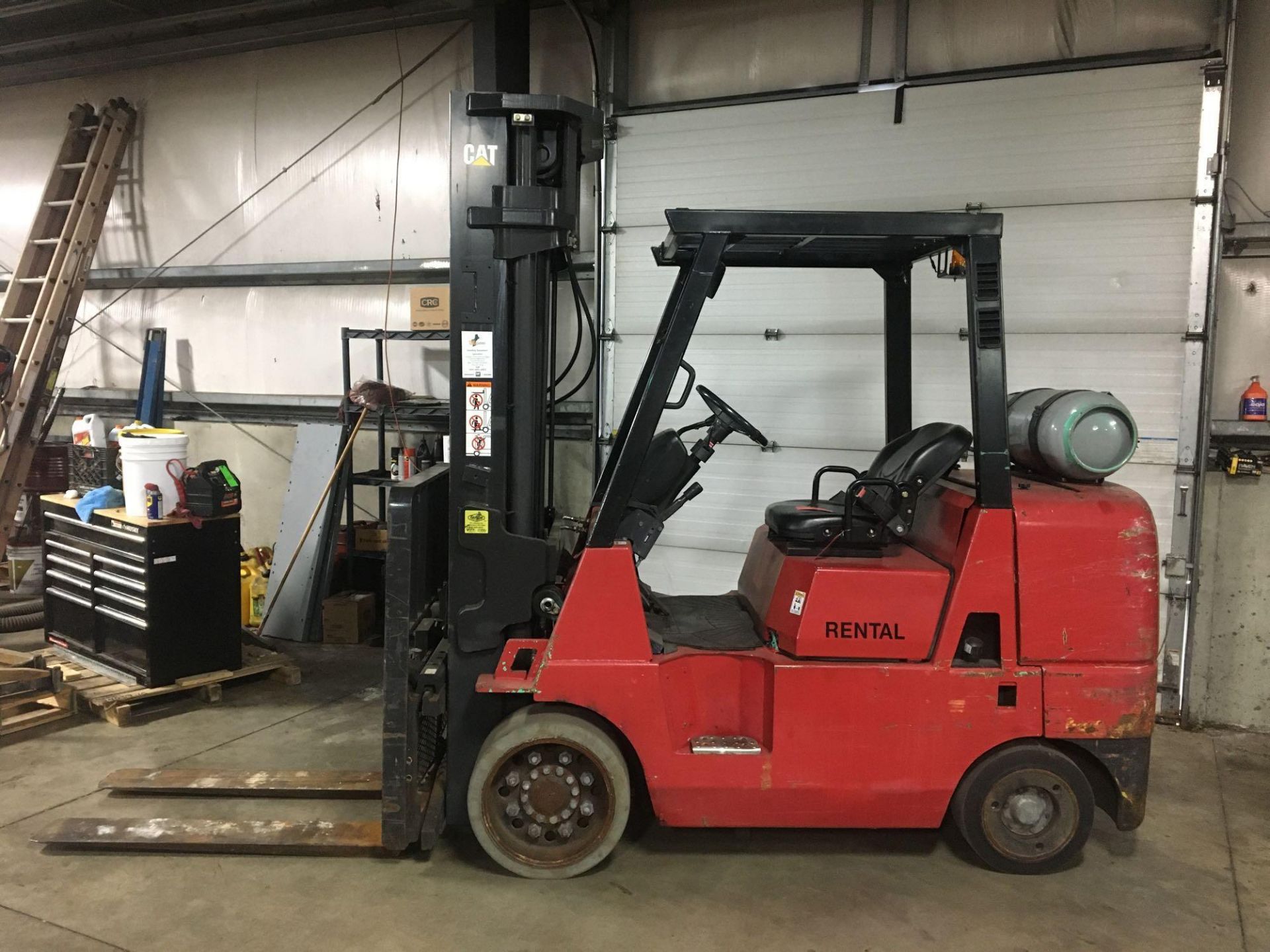 Propane Forklift, Mitsubishi, FGC40K, Max Ht 209", Max Cap 7100lbs, 11053 Hrs Started and Moved.
