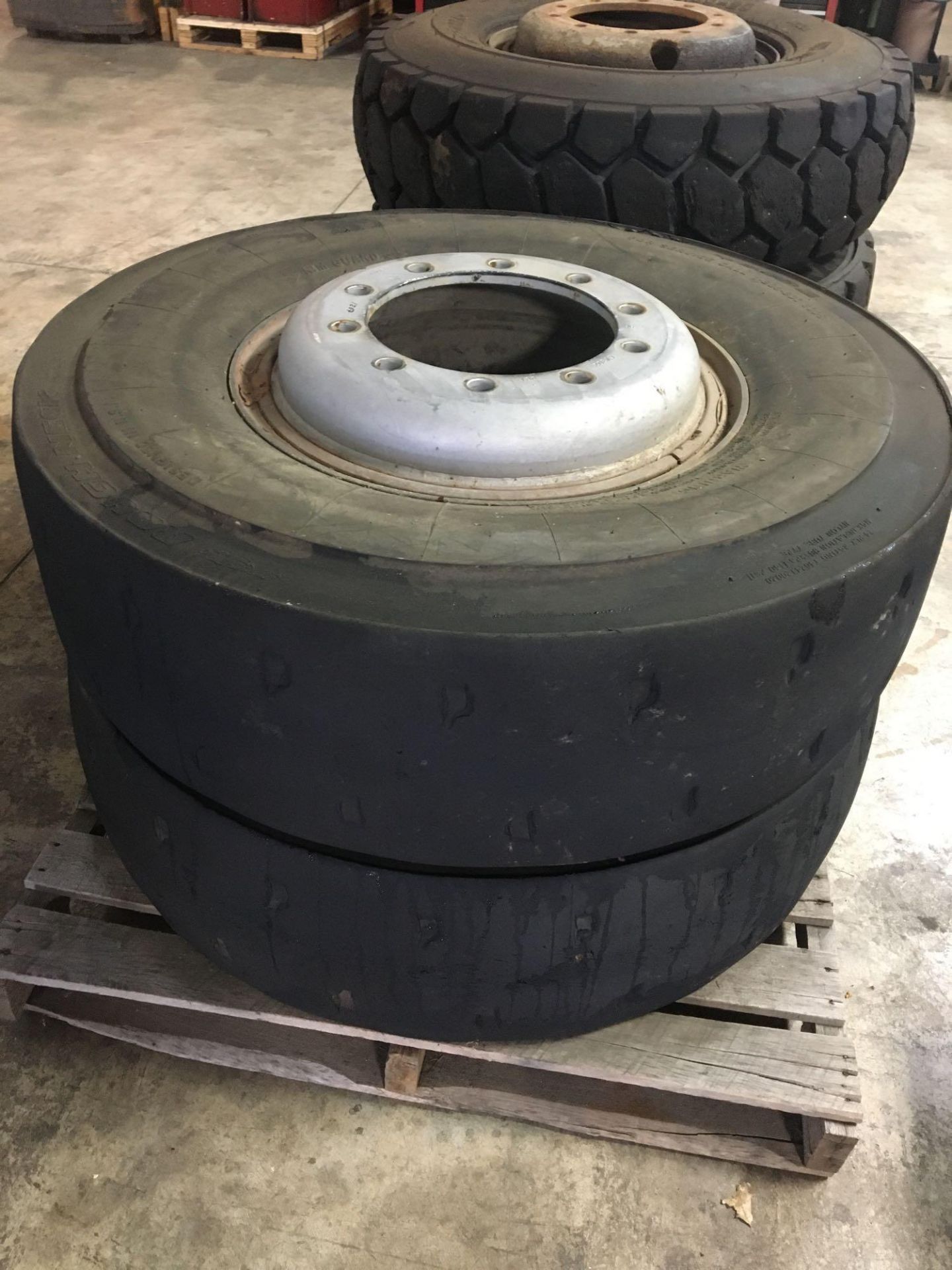 Pair of Used Tires with Hubs Rough Neck 12.00-20