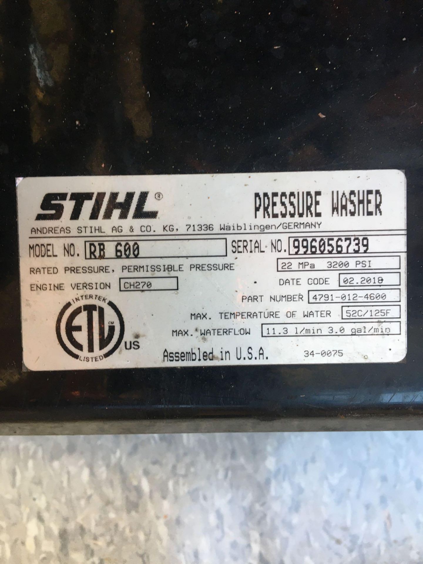 Stihl Pressure Washer - Image 6 of 6