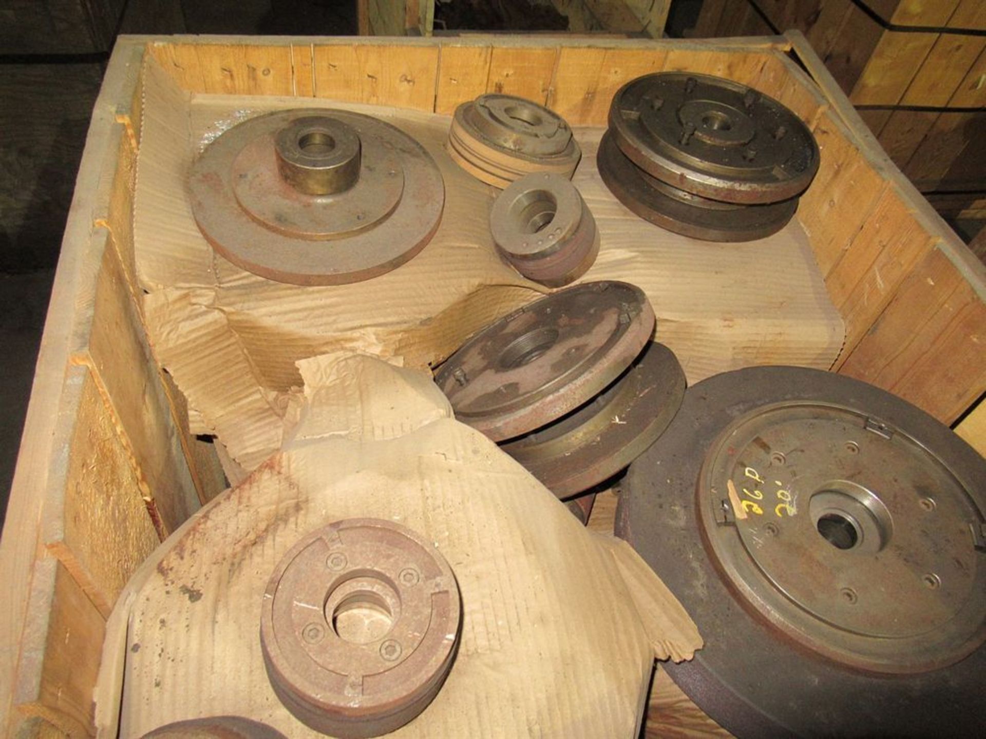 Lot. Assorted Lathe Chuck Holders Machine Parts, Gears On 12 Boxes/Pallets ($150 Rigging Cost) - Image 4 of 5
