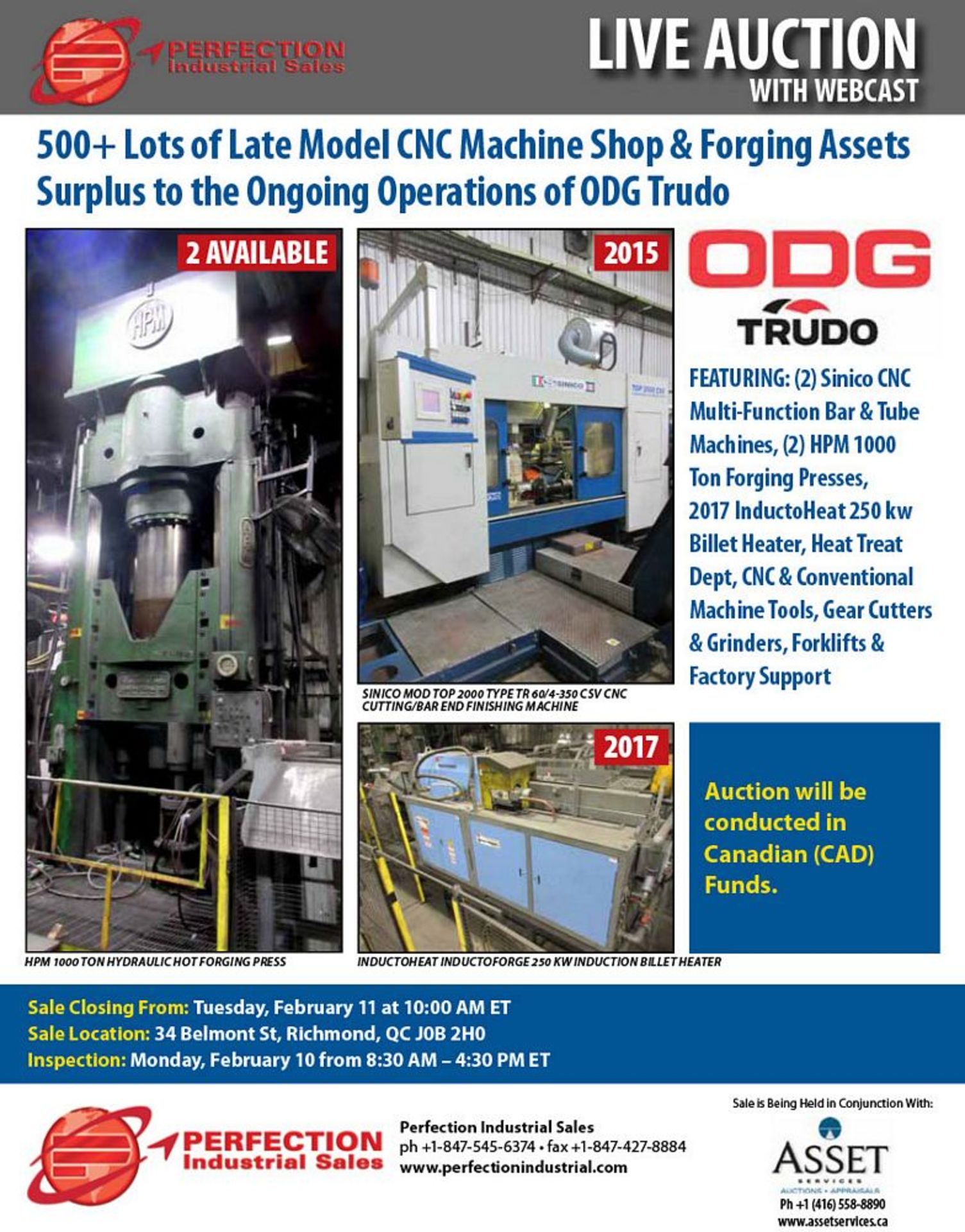 FEAT: CNC Bar Machines, Forging Presses, Heat Treat, Machine Tools, Gear Machinery Support