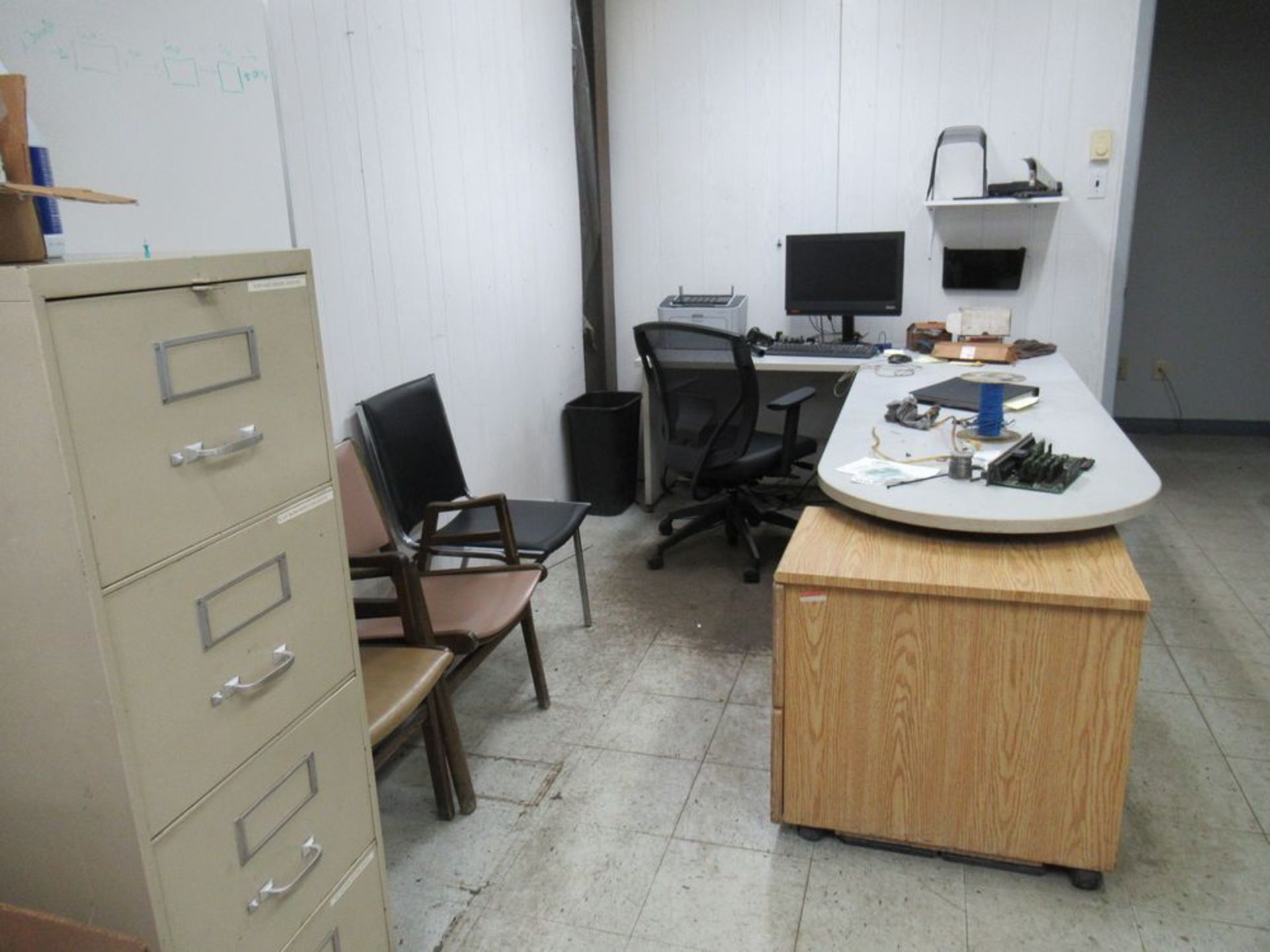 Contents Of Office 2 Desks, File Cabinet, Table, Bookshelf & Other - Image 3 of 3