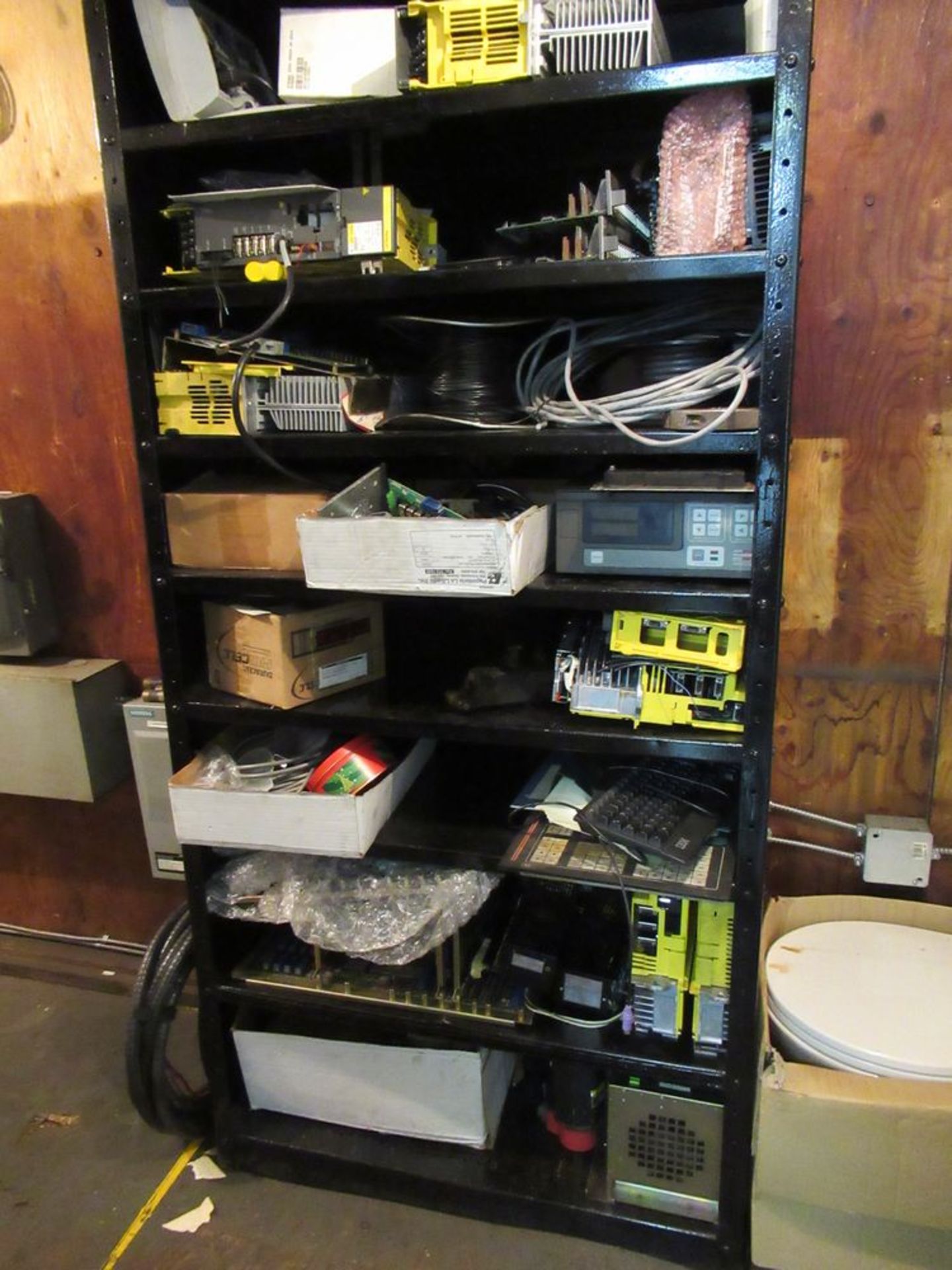 Contents Of Office Upstairs 3 Desks, File Cabinets, Bookshelf, Rack w/ Electronics - Image 3 of 4