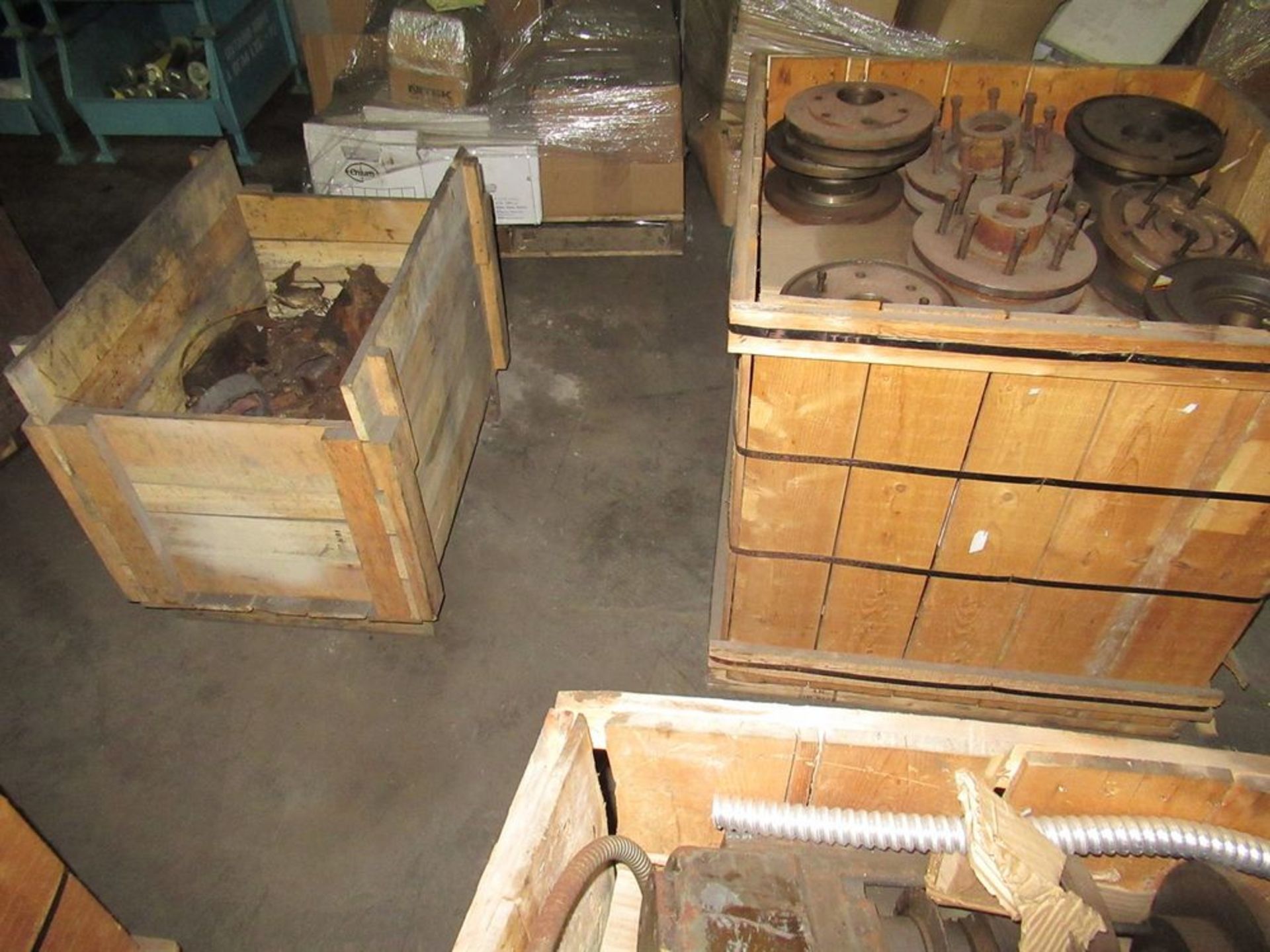Lot. Assorted Lathe Chuck Holders Machine Parts, Gears On 12 Boxes/Pallets ($150 Rigging Cost) - Image 5 of 5