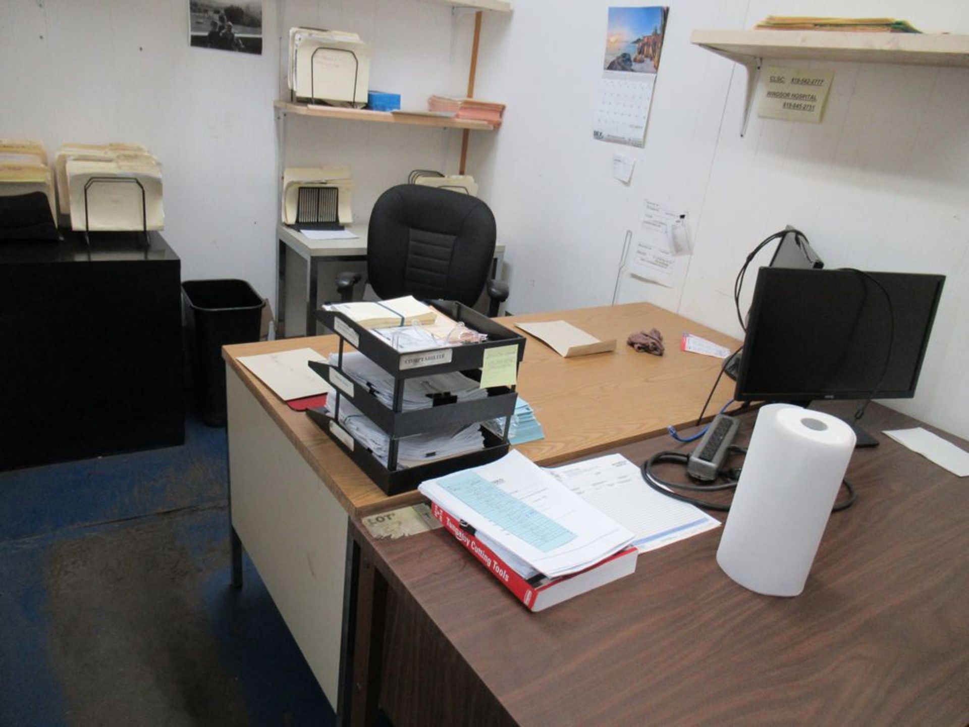 Contents Of Office 2 Desks, 3 Chairs & Misc. - Image 2 of 2