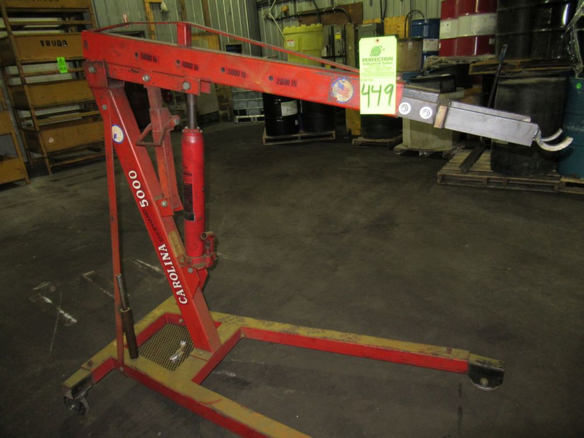 CAROLINA Shop Hand 5000 LB., Hyd. Lift Motor Puller ($25 Rigging Cost)