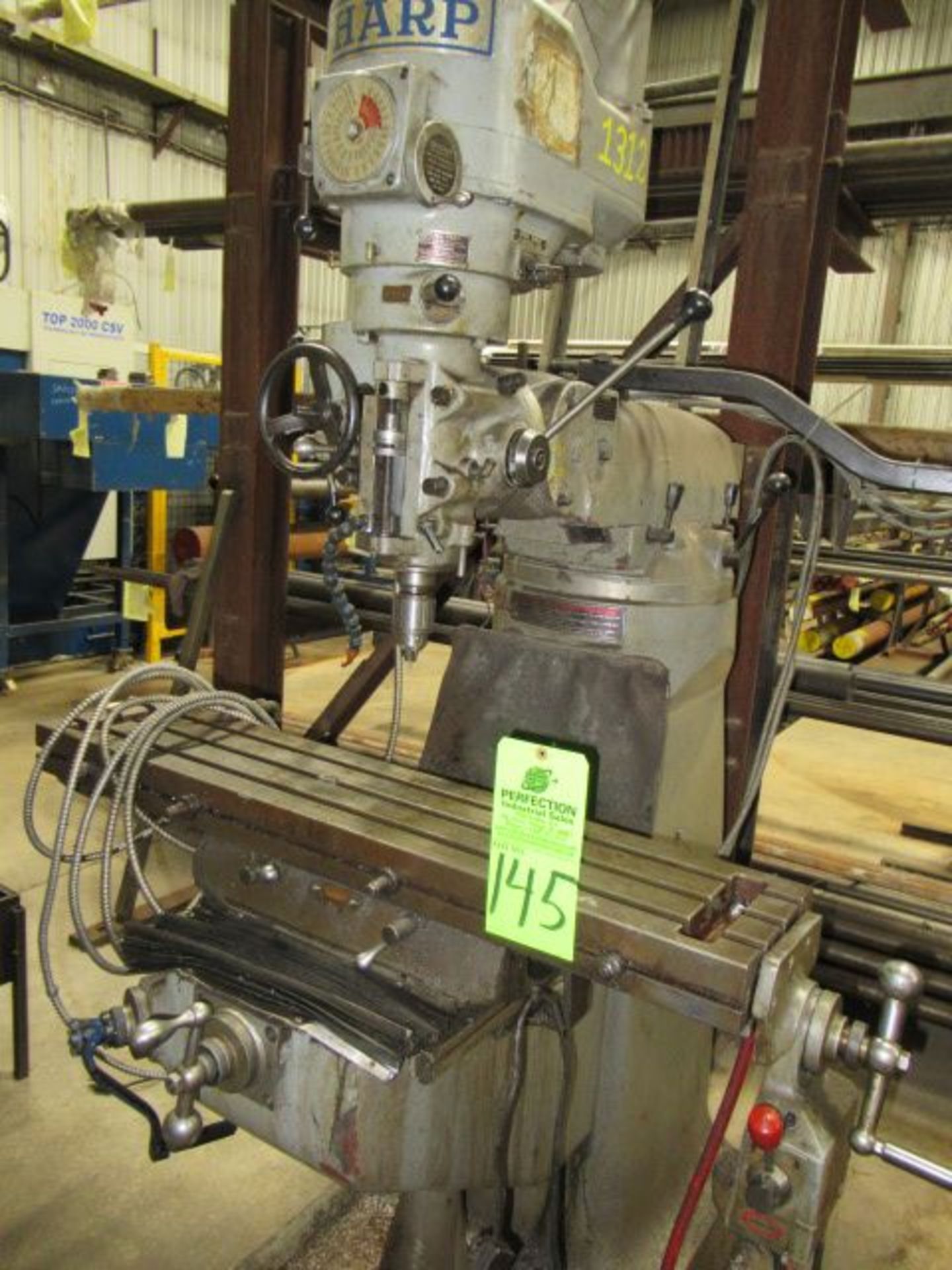 SHARPE 2 hp Vertical Mill, s/n NA, w/ Power Feed Table ($75 Rigging Cost) - Image 2 of 3
