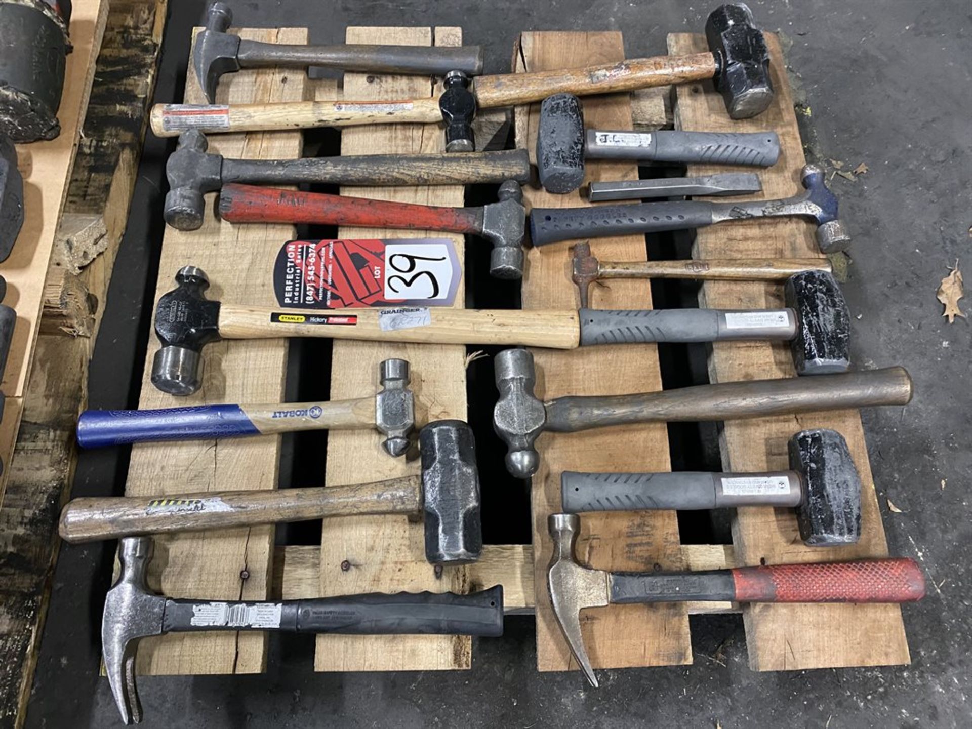 Lot Comprising Assorted Ball Peen, Engineer and Carpenter Hammers