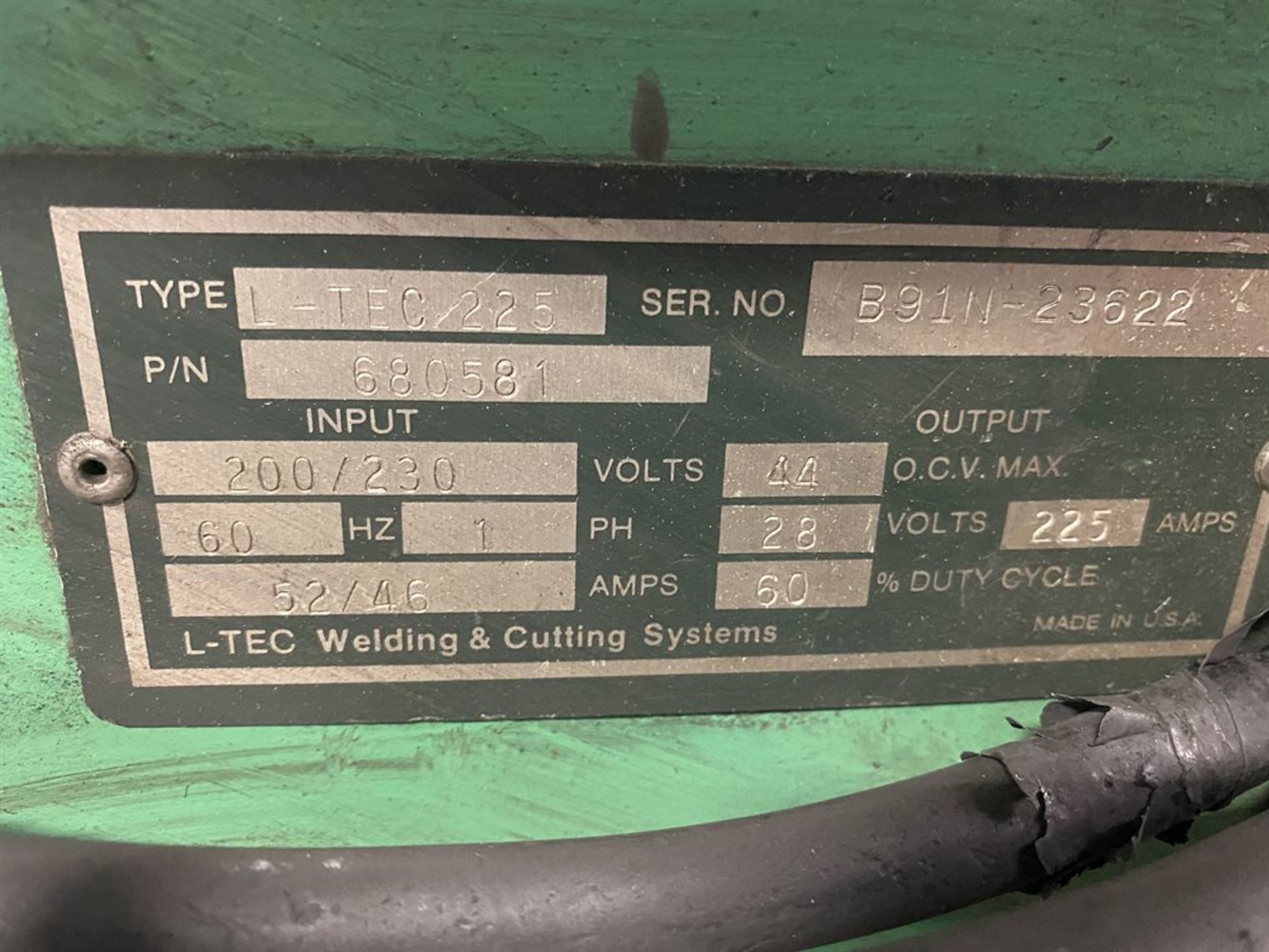 L-TEC 225 MIG Welder Power Source, s/n B91N-23622 - Image 3 of 3