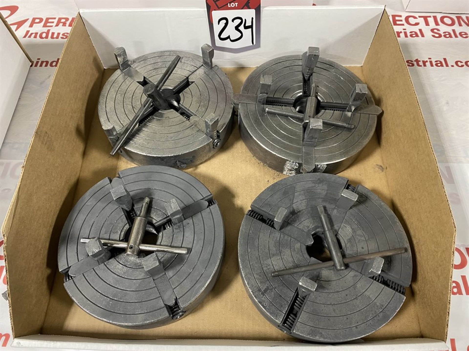 Lot Comprising (4) 8" 4-Jaw Chucks