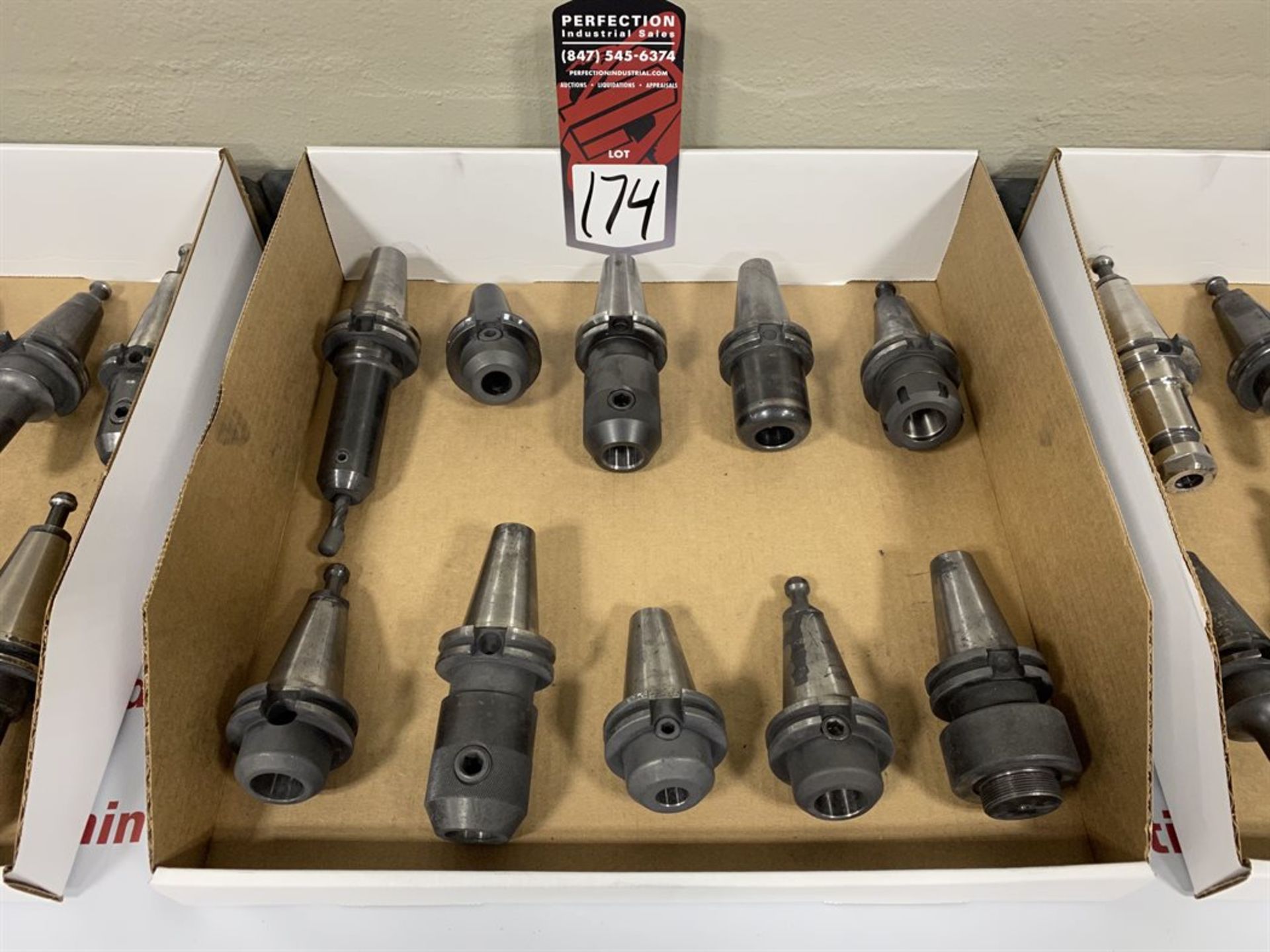 Lot of (10) CAT40 Collet Chucks and End Mill Holders