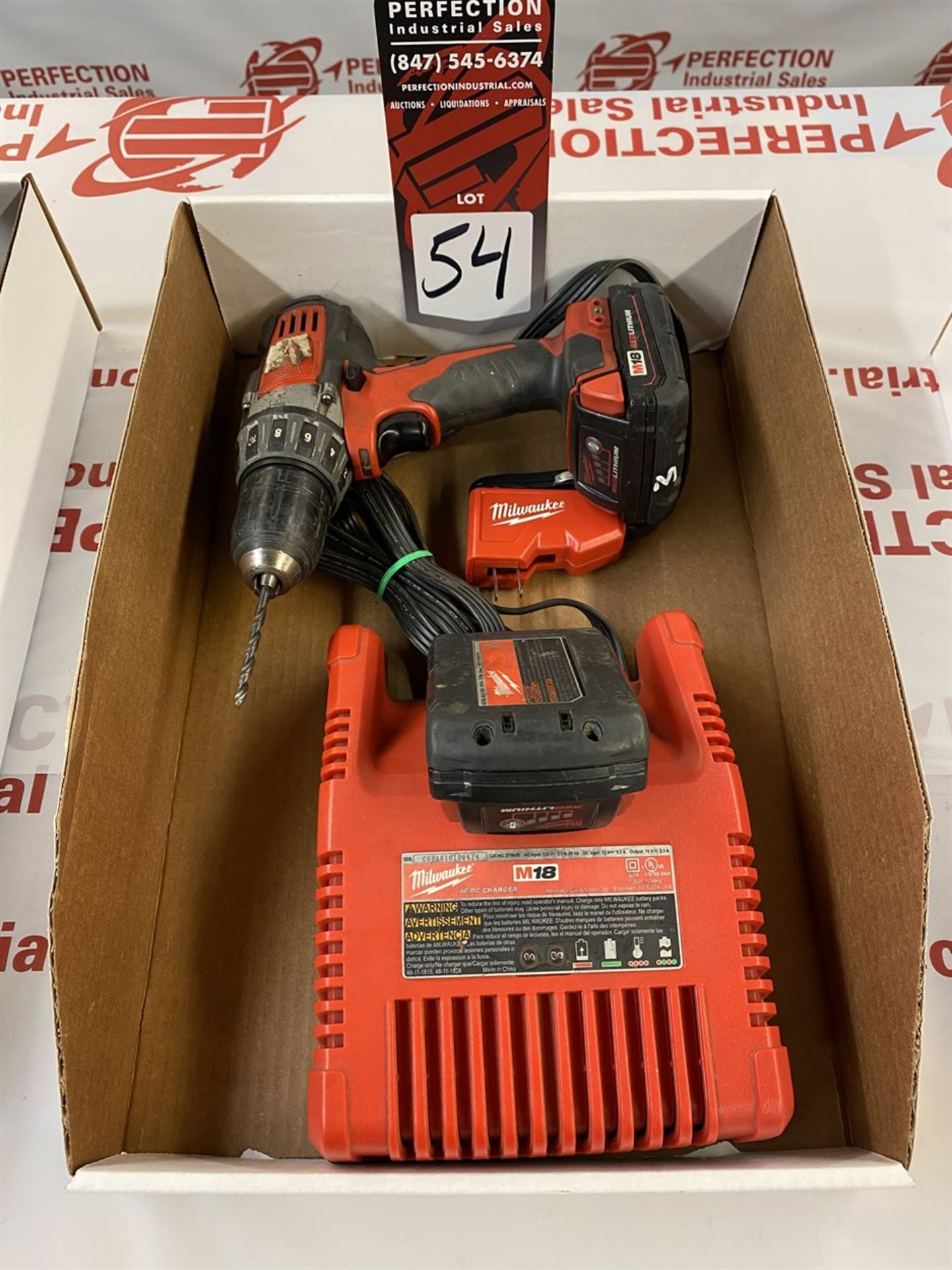 MILWAUKEE 18V Cordless Drill w/ (2) Batteries and Charger