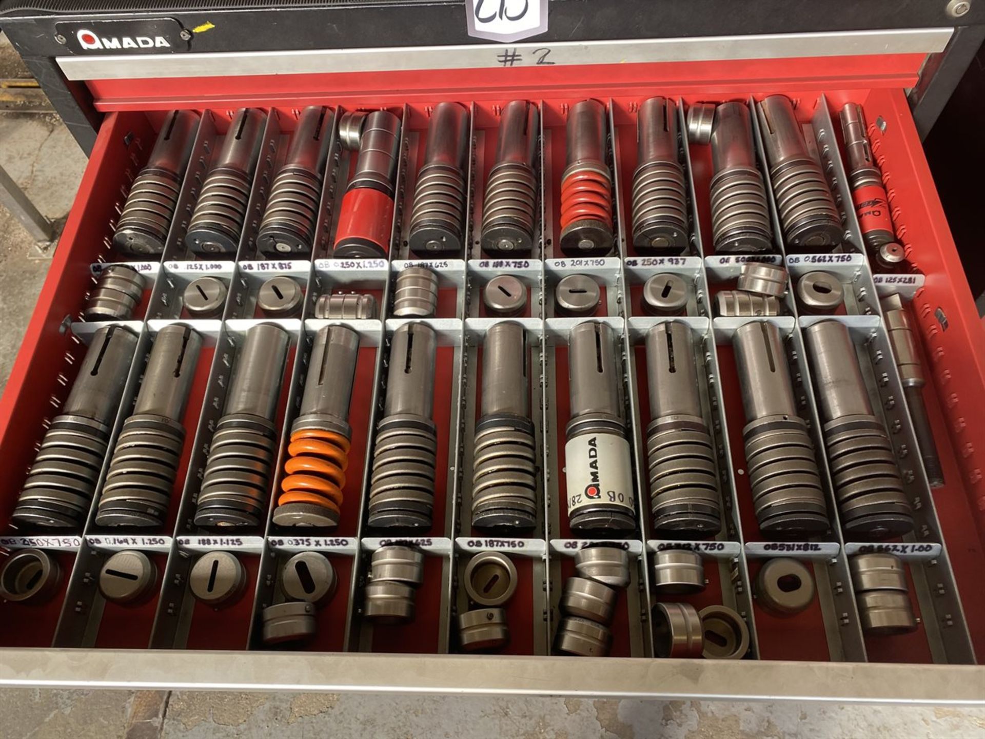 { Choice of lots: 215, 216, 217 } AMADA Tooling Cabinet w/ Assorted ...