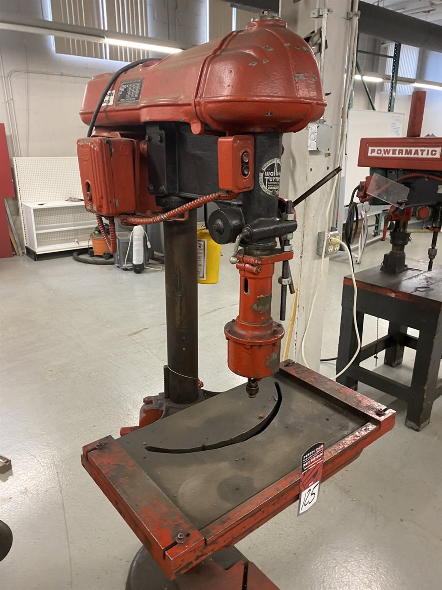 WALKER TURNER 20" Drill Press, s/n 2644, 10" Throat, 16" x 30" Table, - Image 3 of 3