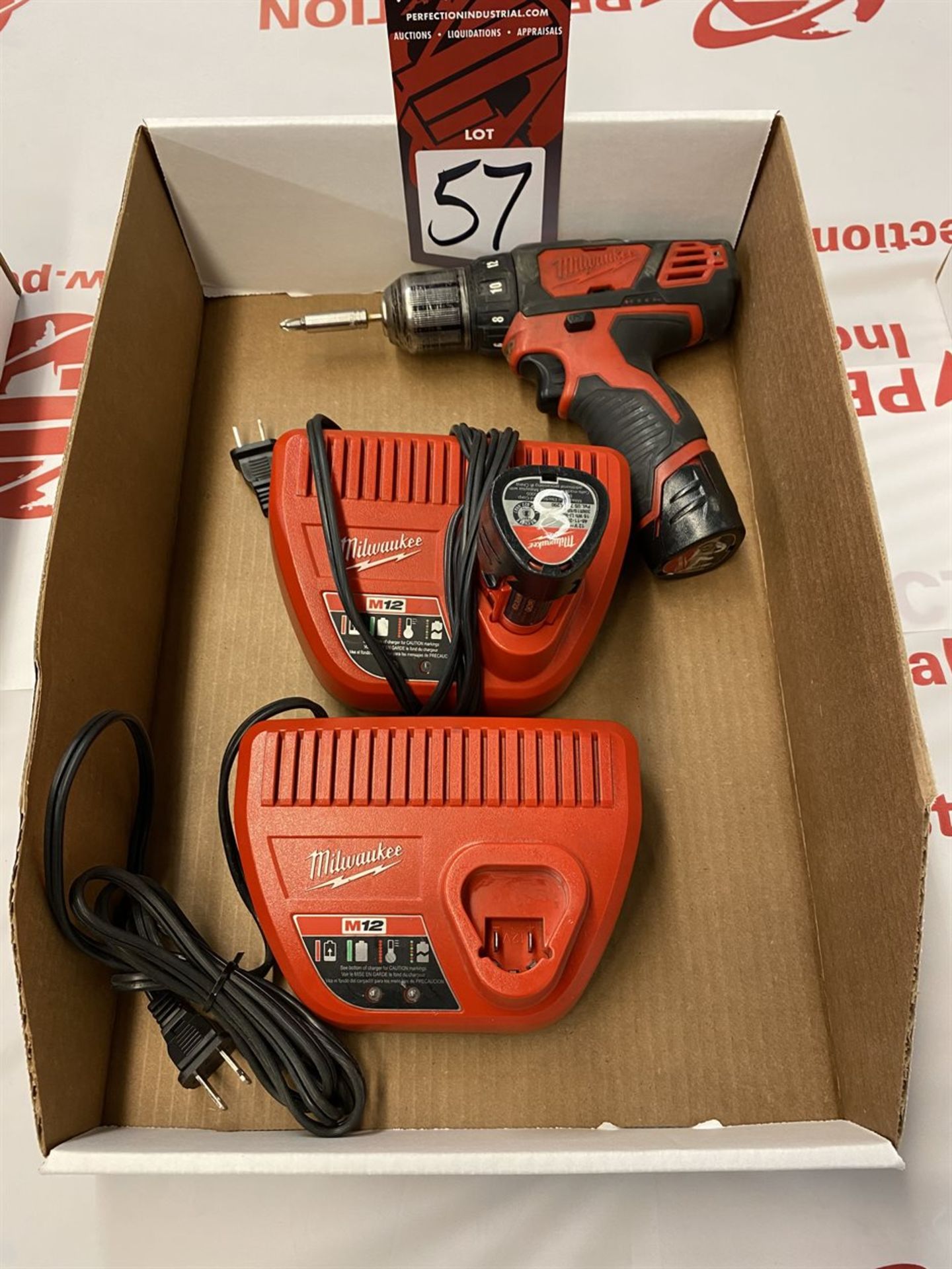 MILWAUKEE 12V Cordless Drill Driver w/ (2) Batteries and (2) Chargers