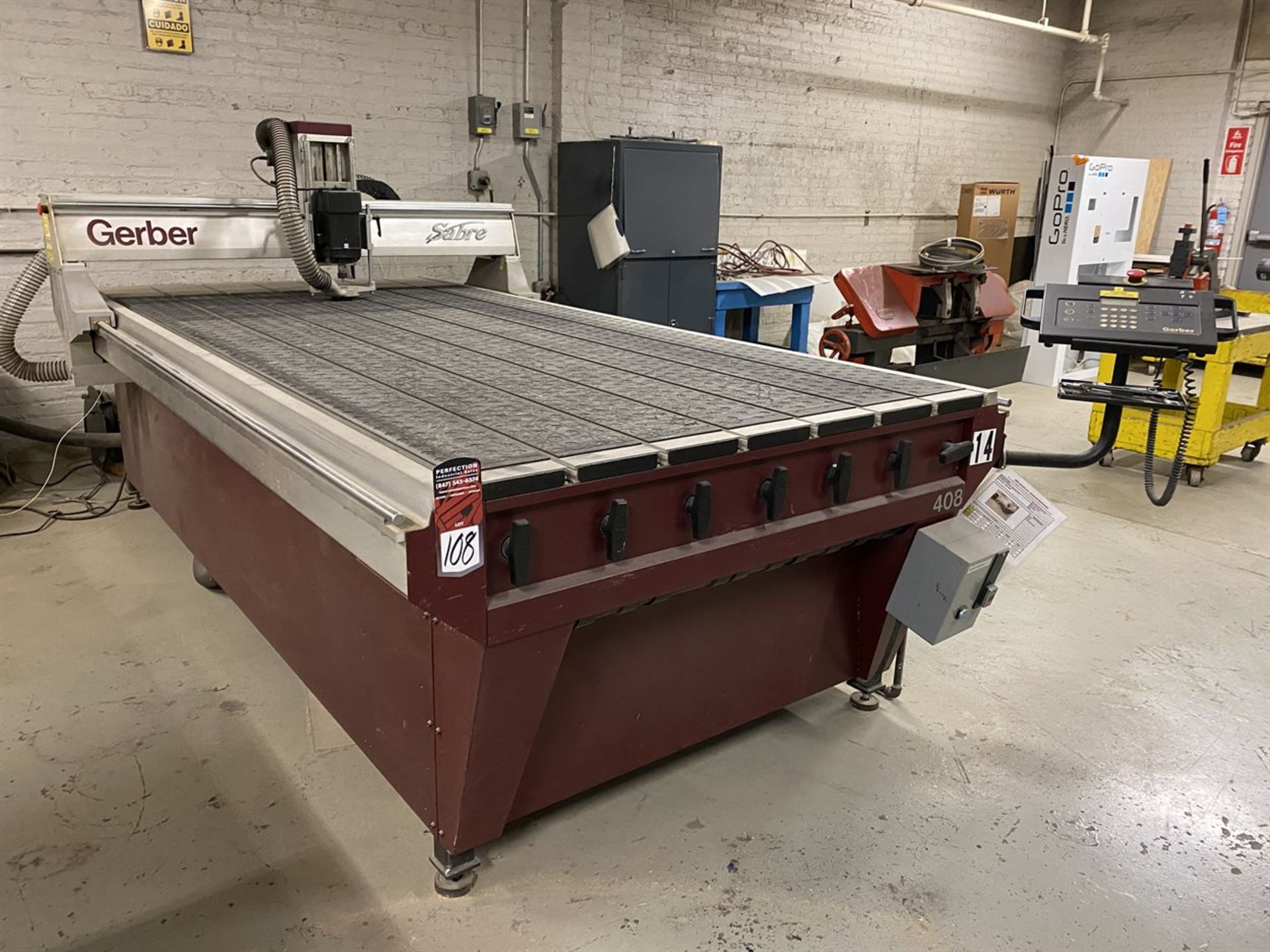 GERBER SABRE 408 Router, s/n 827.699, 54” x 121” Table, 53.5” x 101 ...